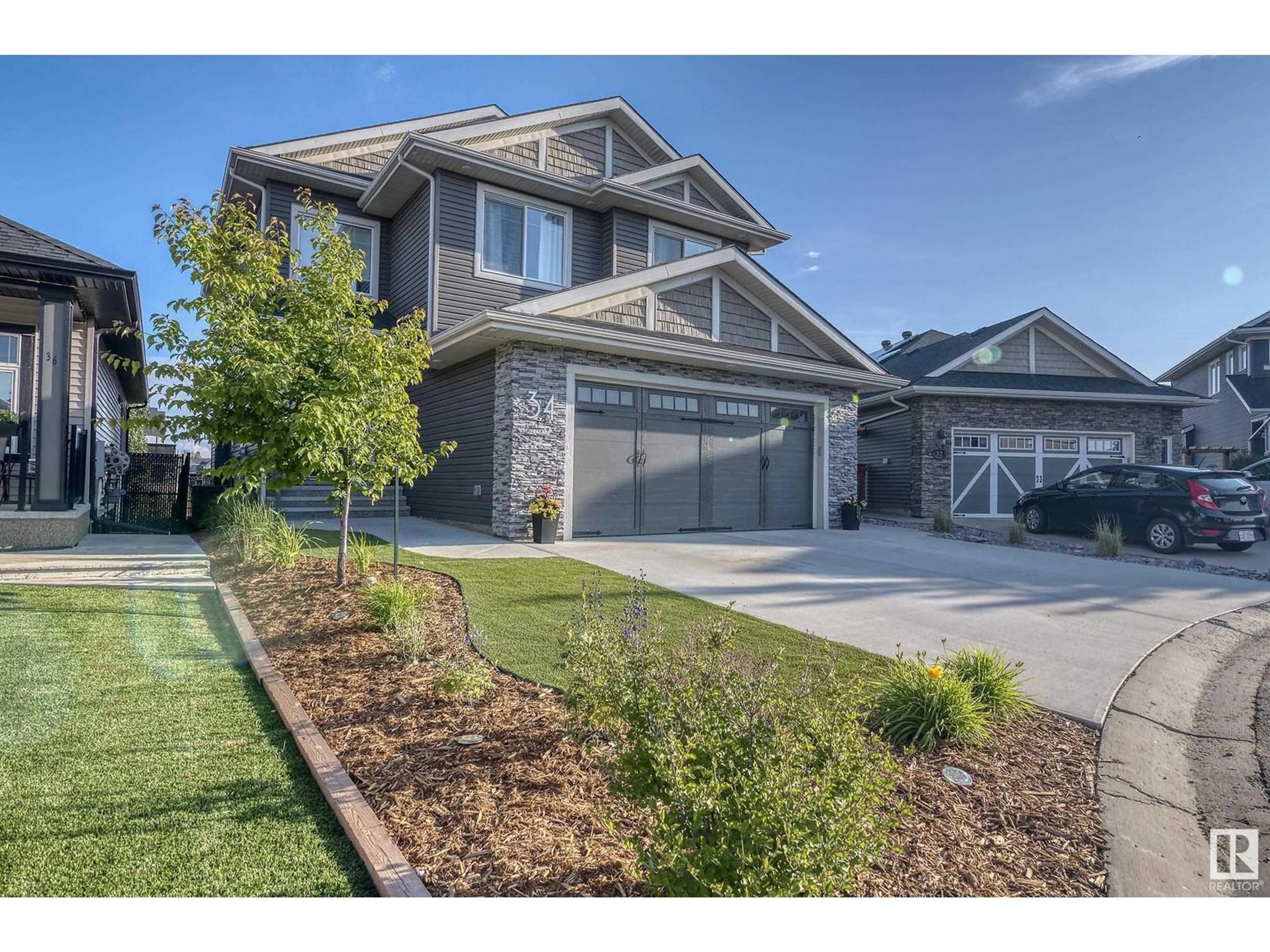 Home with brick exterior material, street for 34 ALDRIDGE CR, Sherwood Park Alberta T8H0Y2