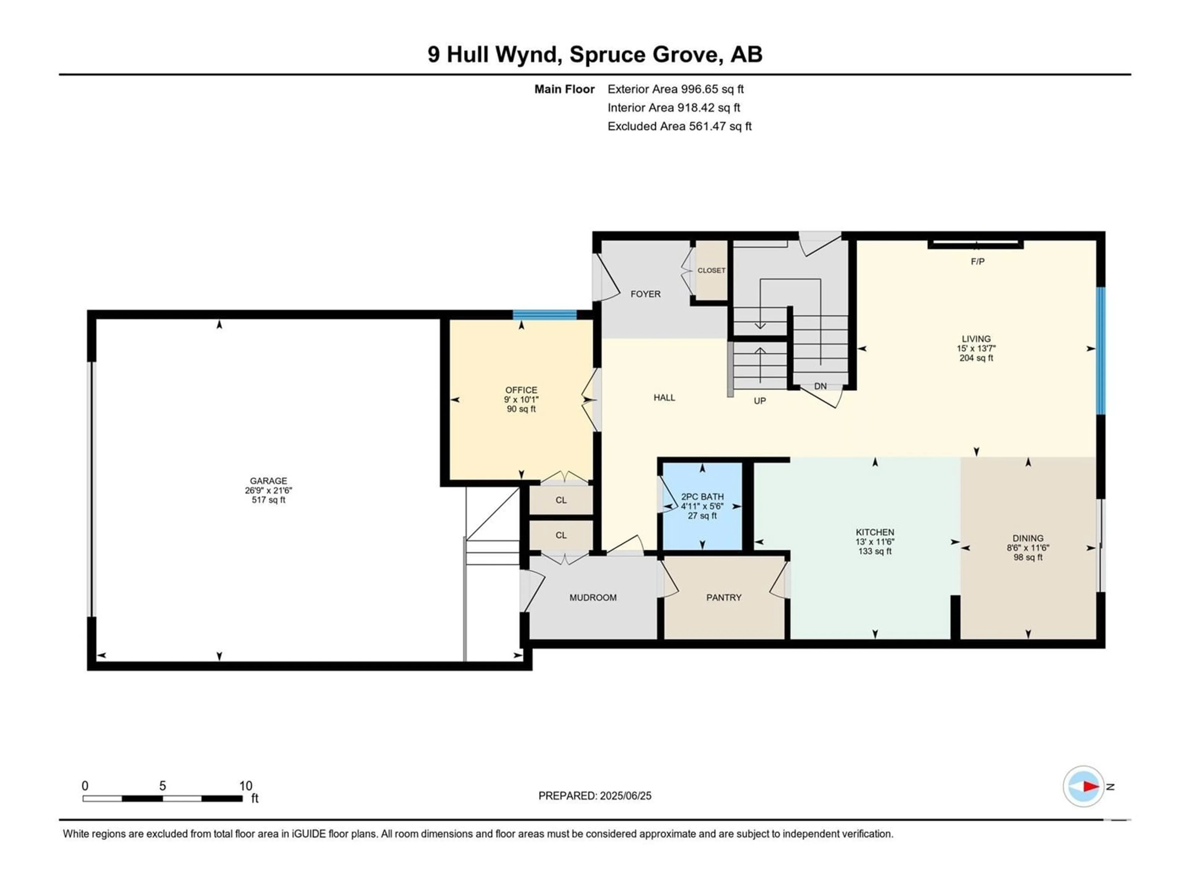 Floor plan for 9 HULL, Spruce Grove Alberta T7X4P7