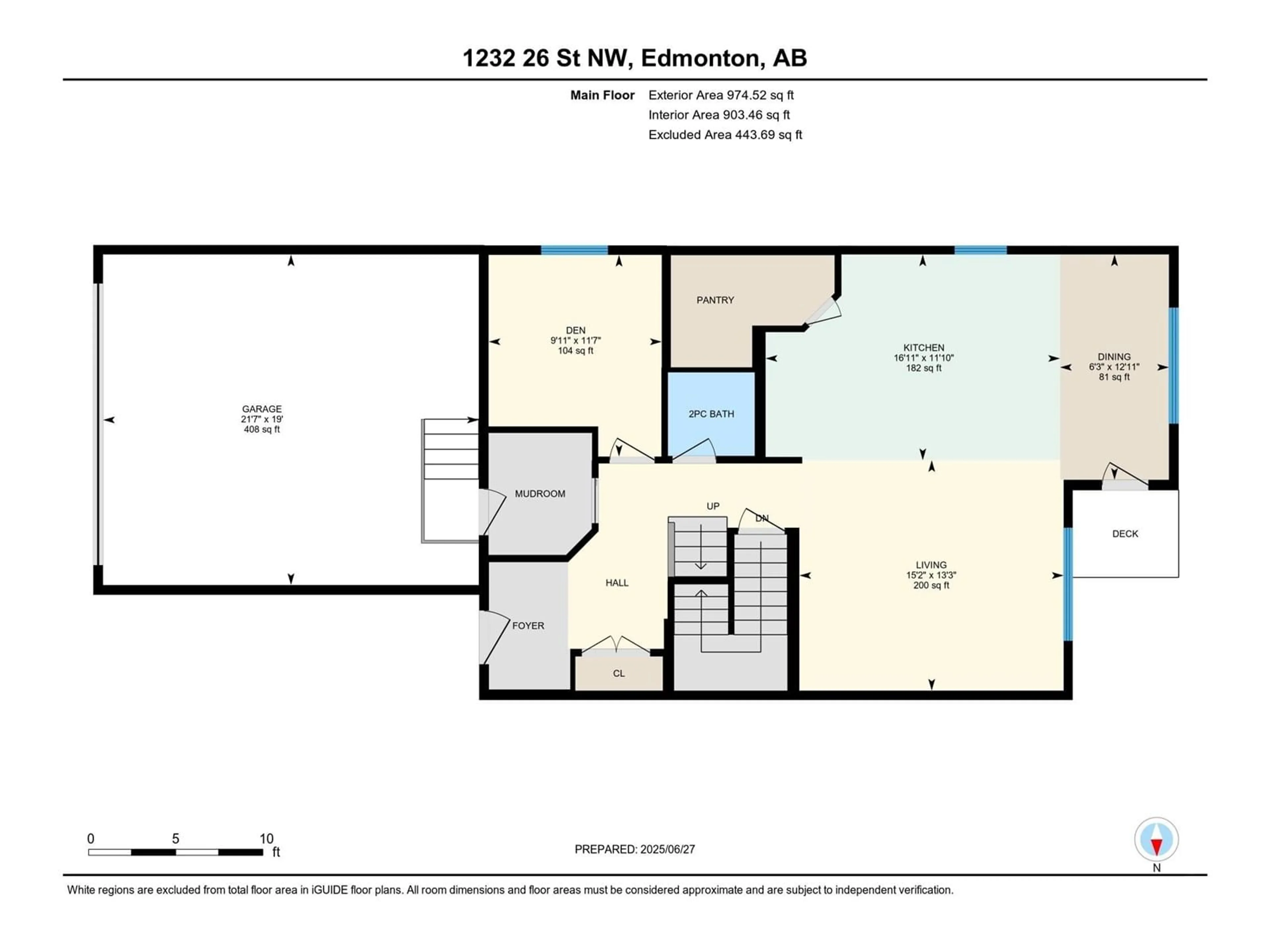 Floor plan for 1232 26 ST, Edmonton Alberta T6T2J9