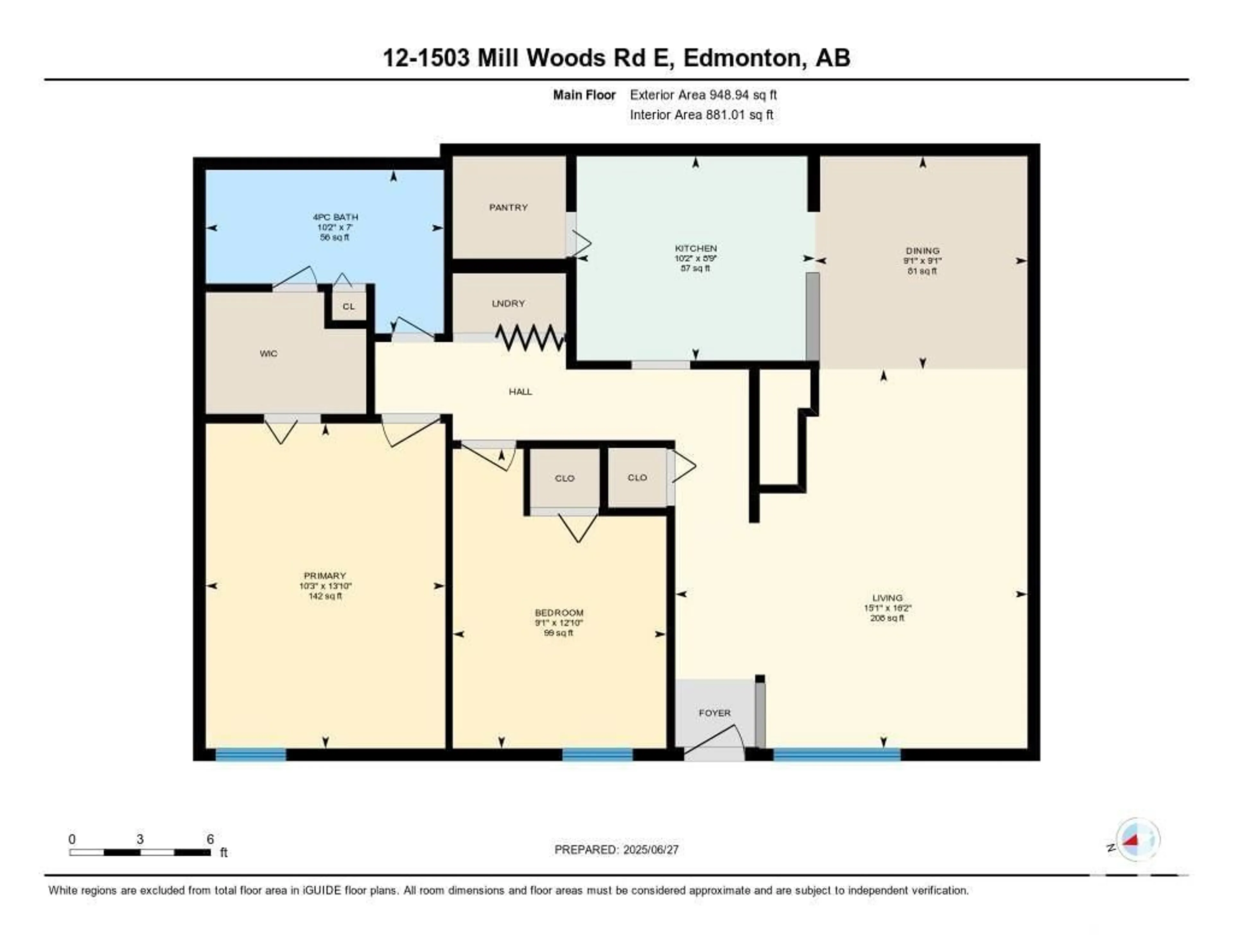 Floor plan for #12 - 1503 MILL WOODS E, Edmonton Alberta T6L4C2