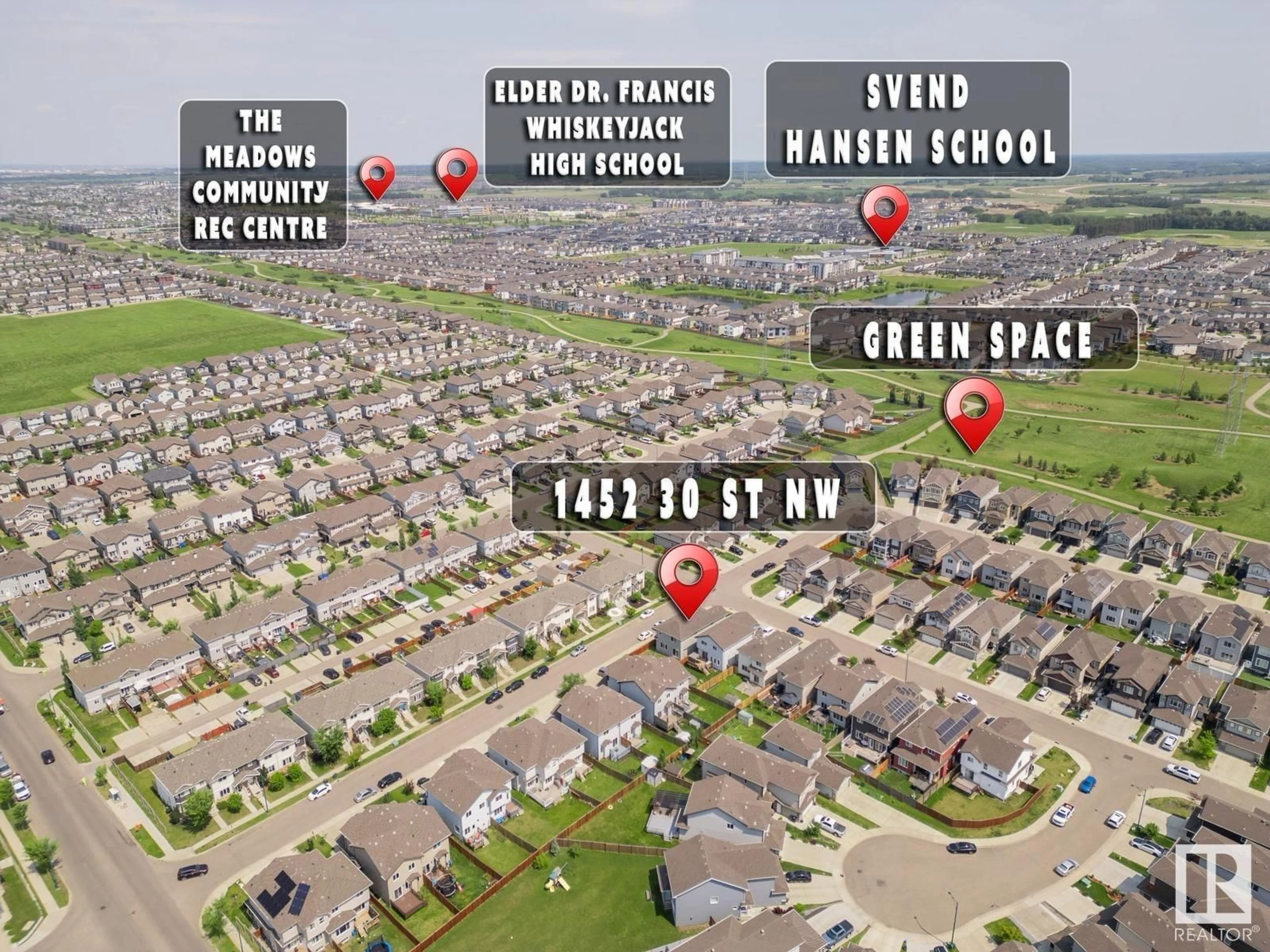 A pic from outside/outdoor area/front of a property/back of a property/a pic from drone, street for NW - 1452 30 ST, Edmonton Alberta T6T0Z5