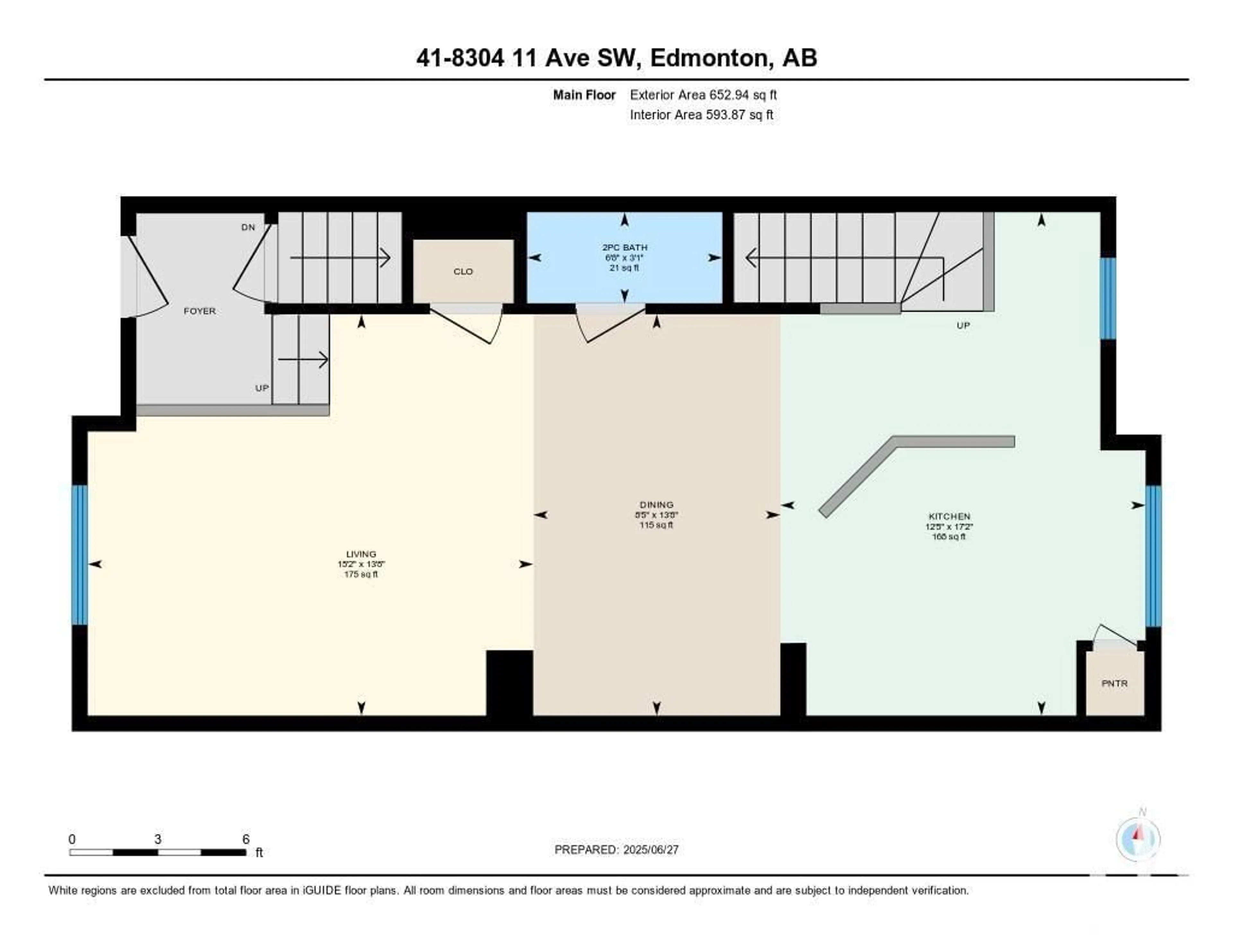 Floor plan for #41 - 8304 11 AV, Edmonton Alberta T6X1J8
