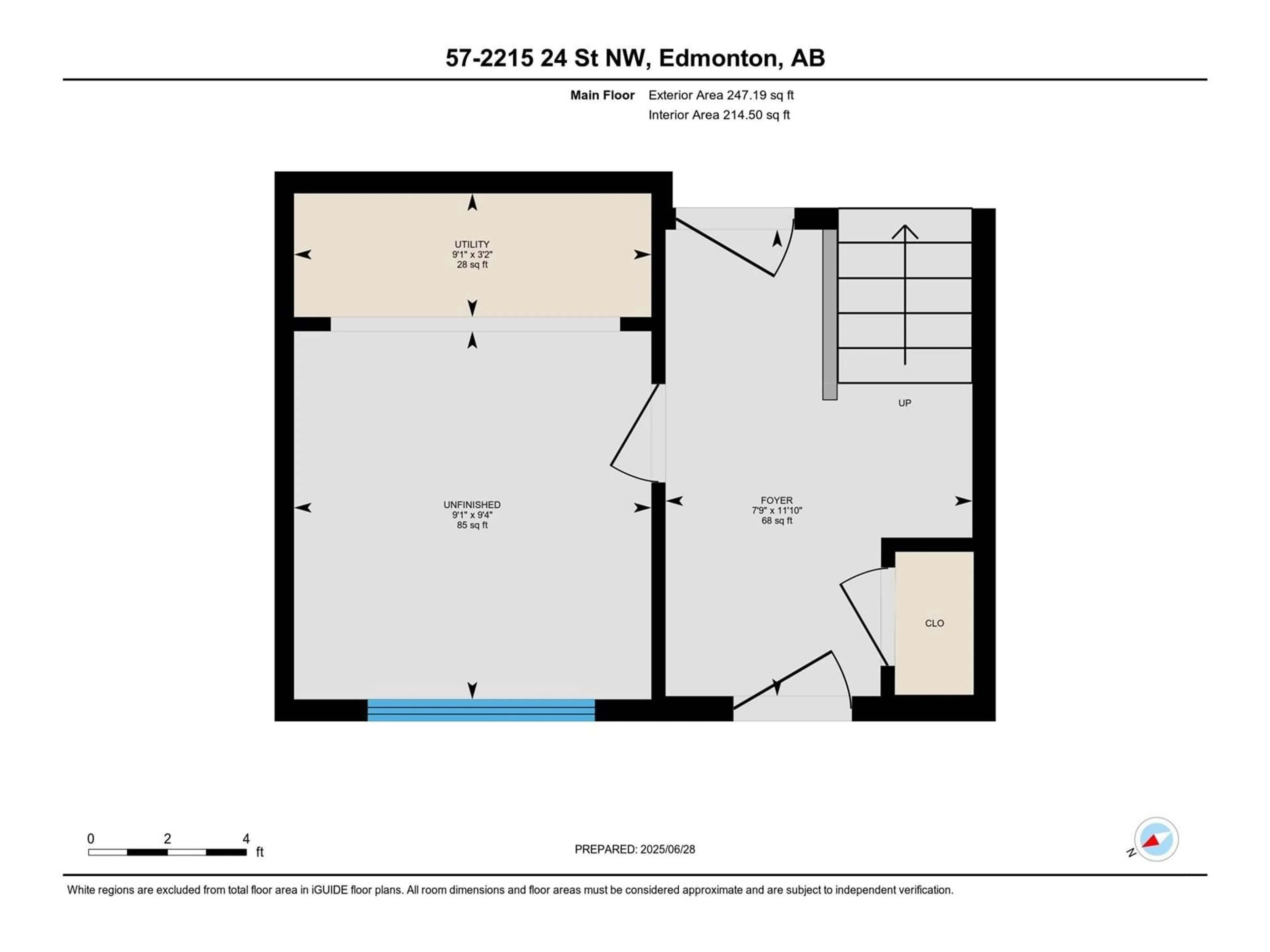 Floor plan for #57 - 2215 24 ST NW, Edmonton Alberta T6T1A6