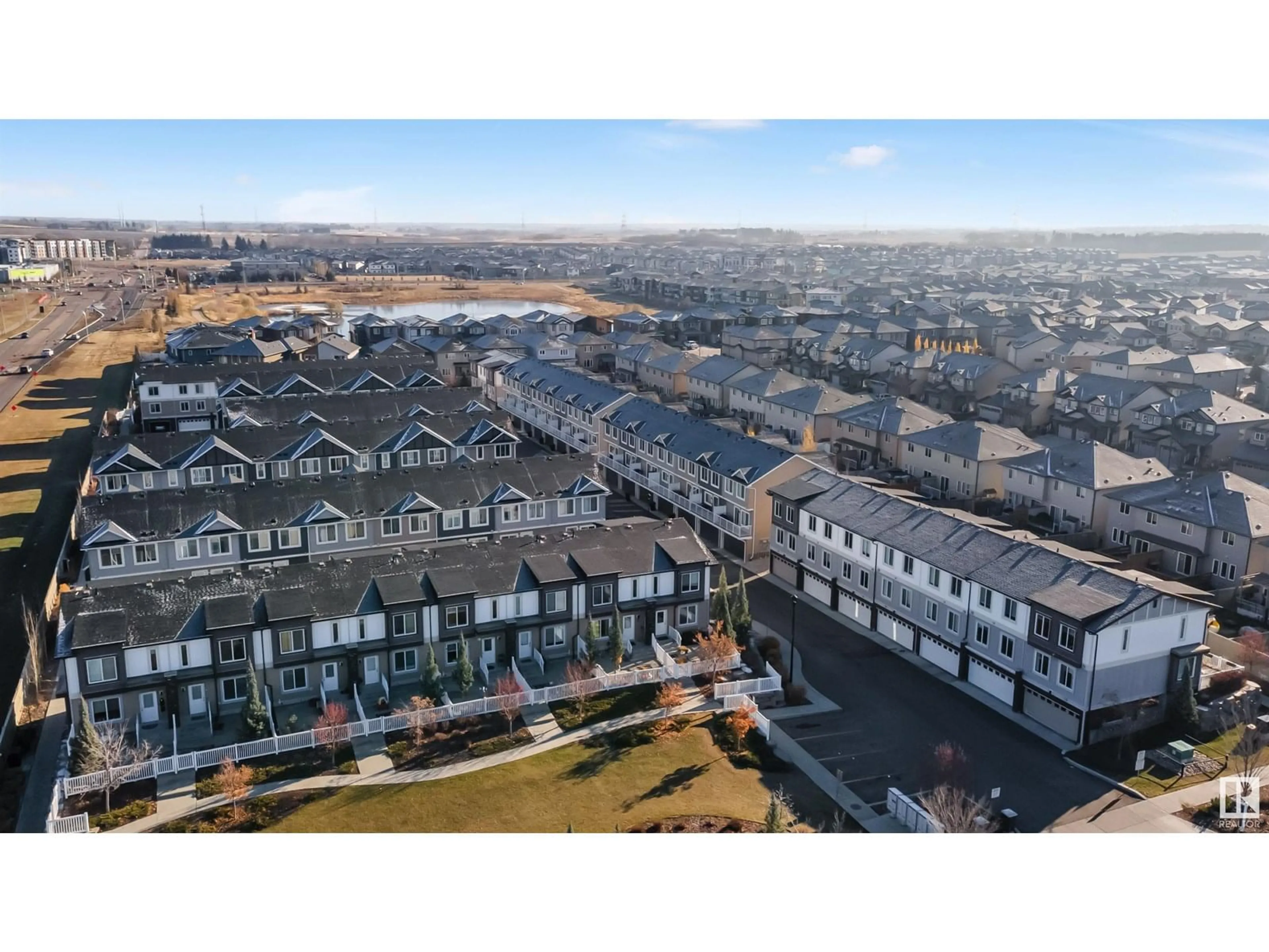 A pic from outside/outdoor area/front of a property/back of a property/a pic from drone, city buildings view from balcony for #57 - 2215 24 ST NW, Edmonton Alberta T6T1A6