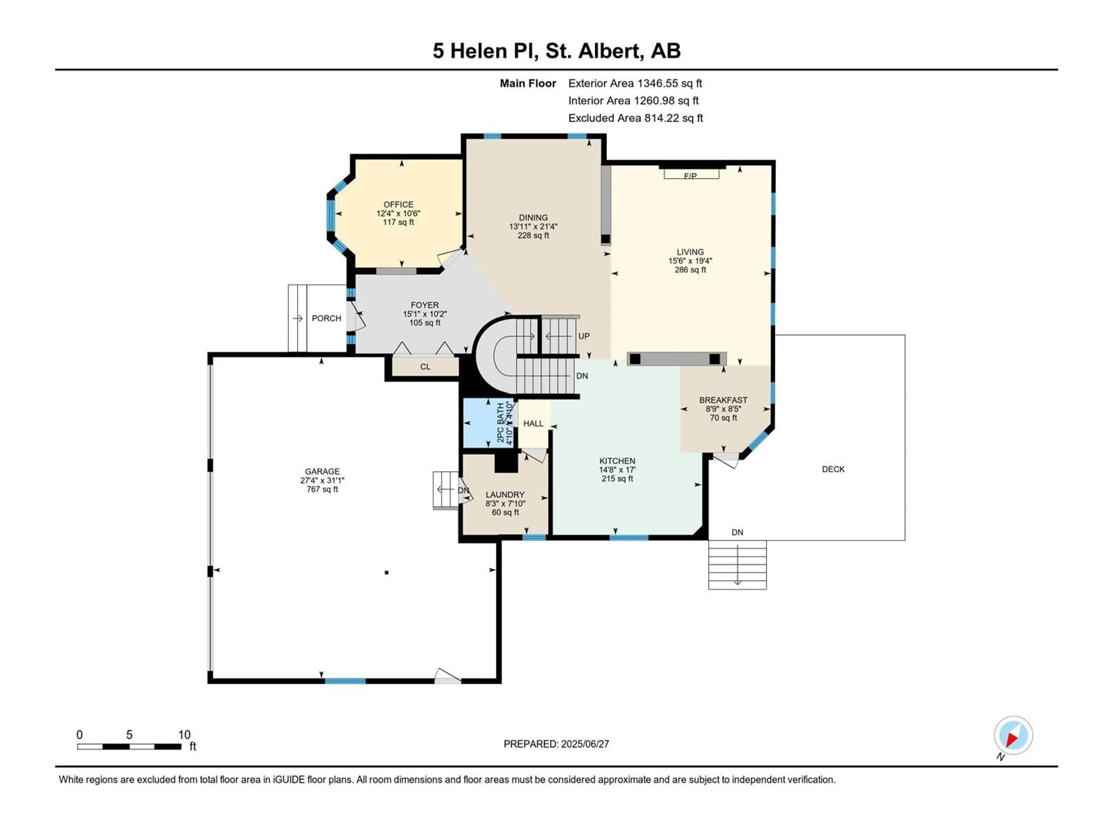 Floor plan for 5 HELEN PL, St. Albert Alberta T8N5R3