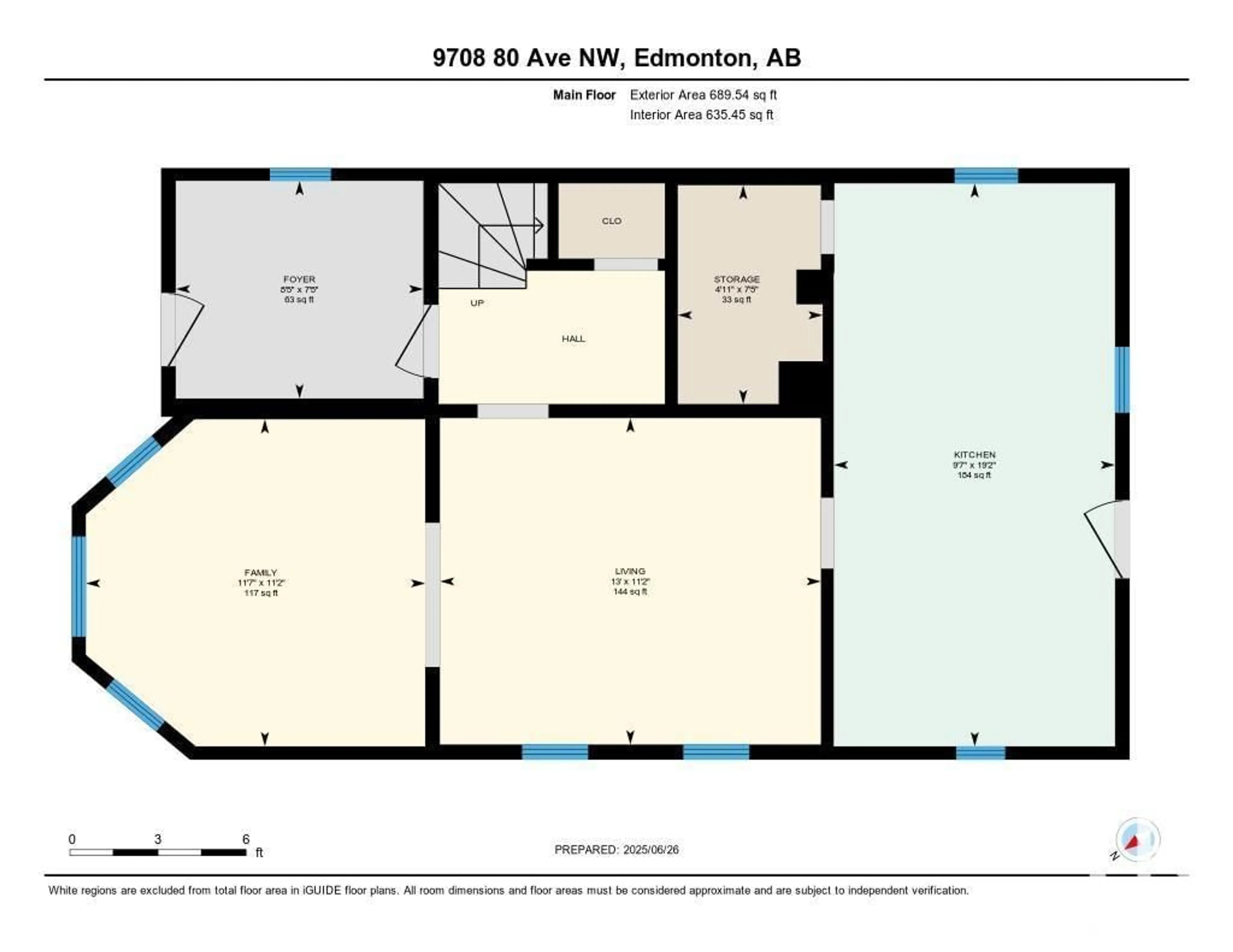 Floor plan for 9708 80 AV, Edmonton Alberta T6E1S7