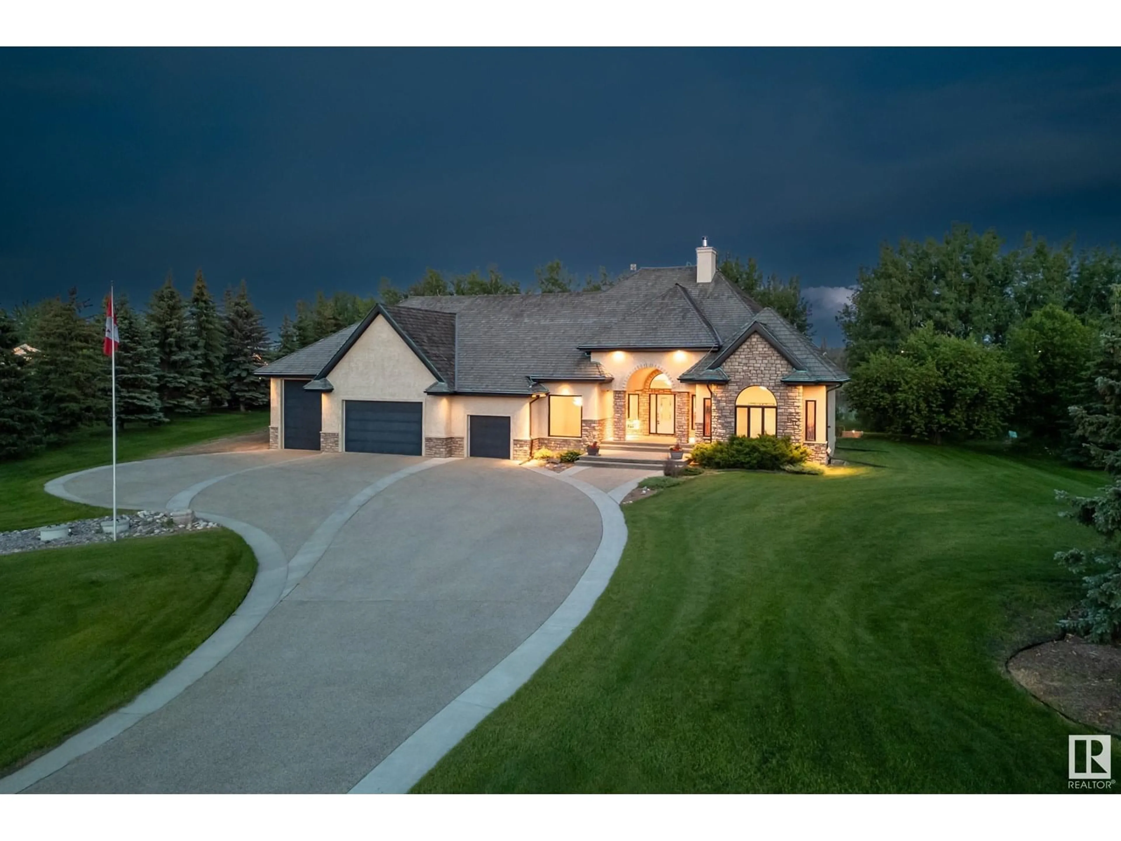 A pic from outside/outdoor area/front of a property/back of a property/a pic from drone, street for 13 53223 RGE ROAD 264, Rural Parkland County Alberta T7X3H5