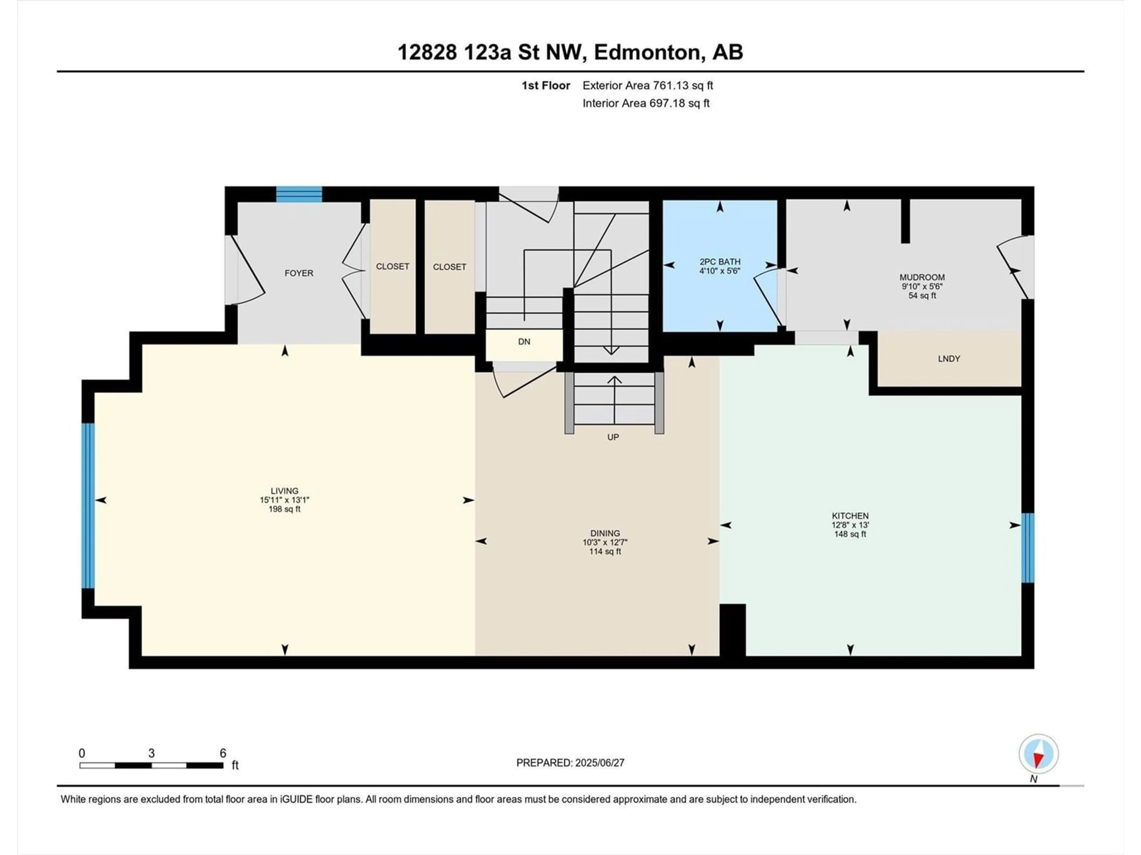 Floor plan for NW - 12828 123A ST, Edmonton Alberta T5L0K7