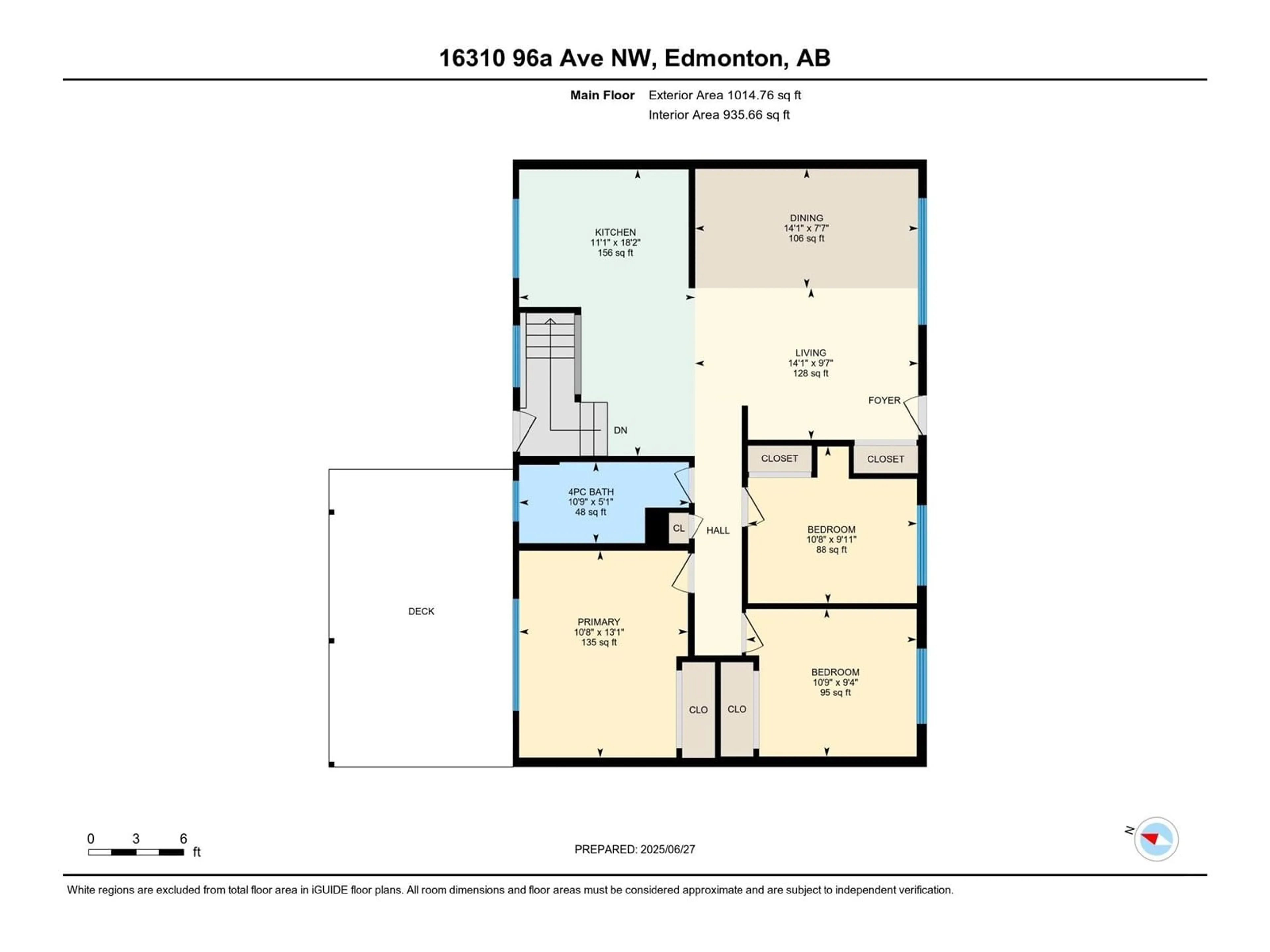 Floor plan for 16310 96A AV, Edmonton Alberta T5P0E5