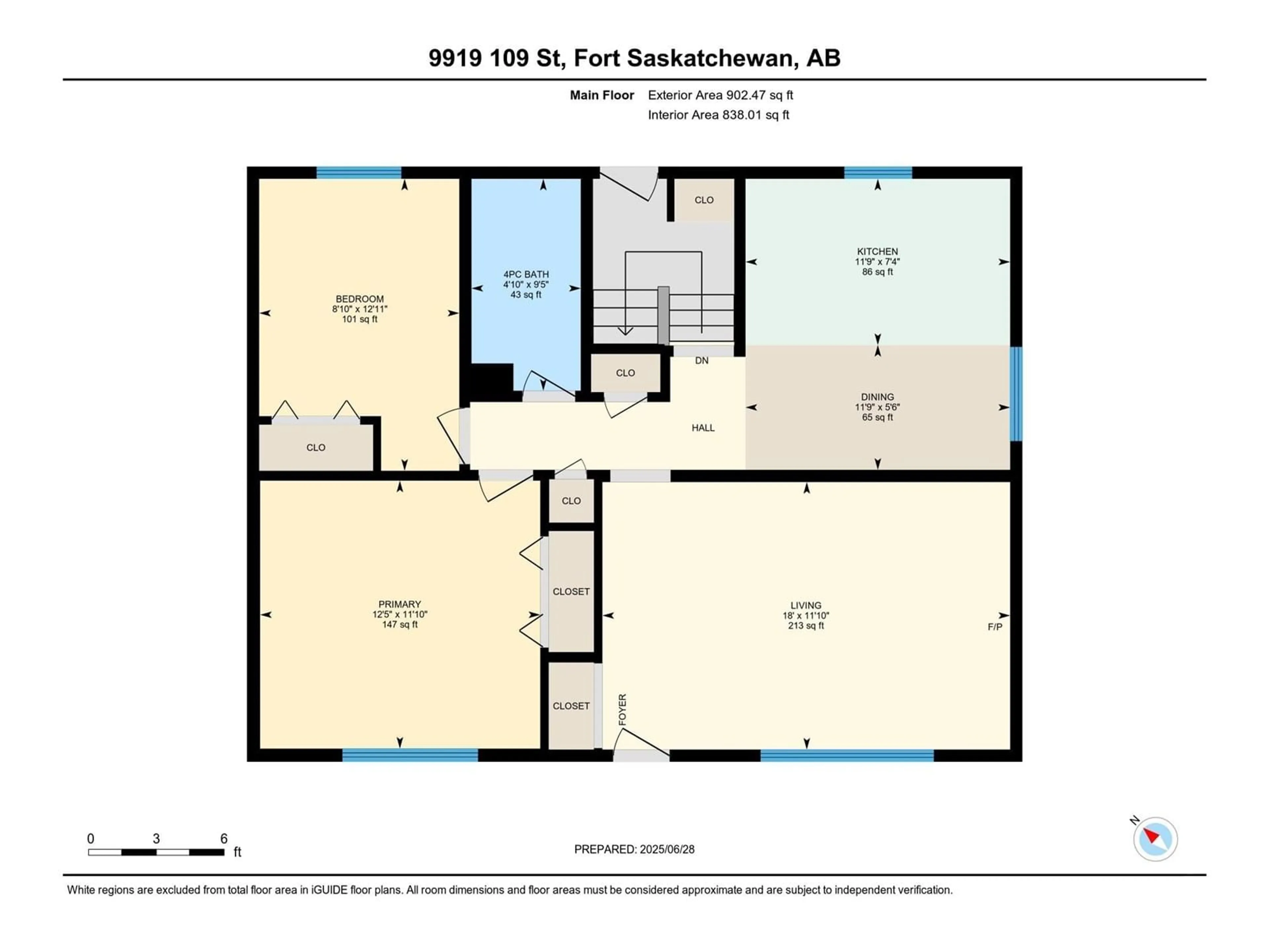 Floor plan for 9919 109 ST, Fort Saskatchewan Alberta T8L2K3