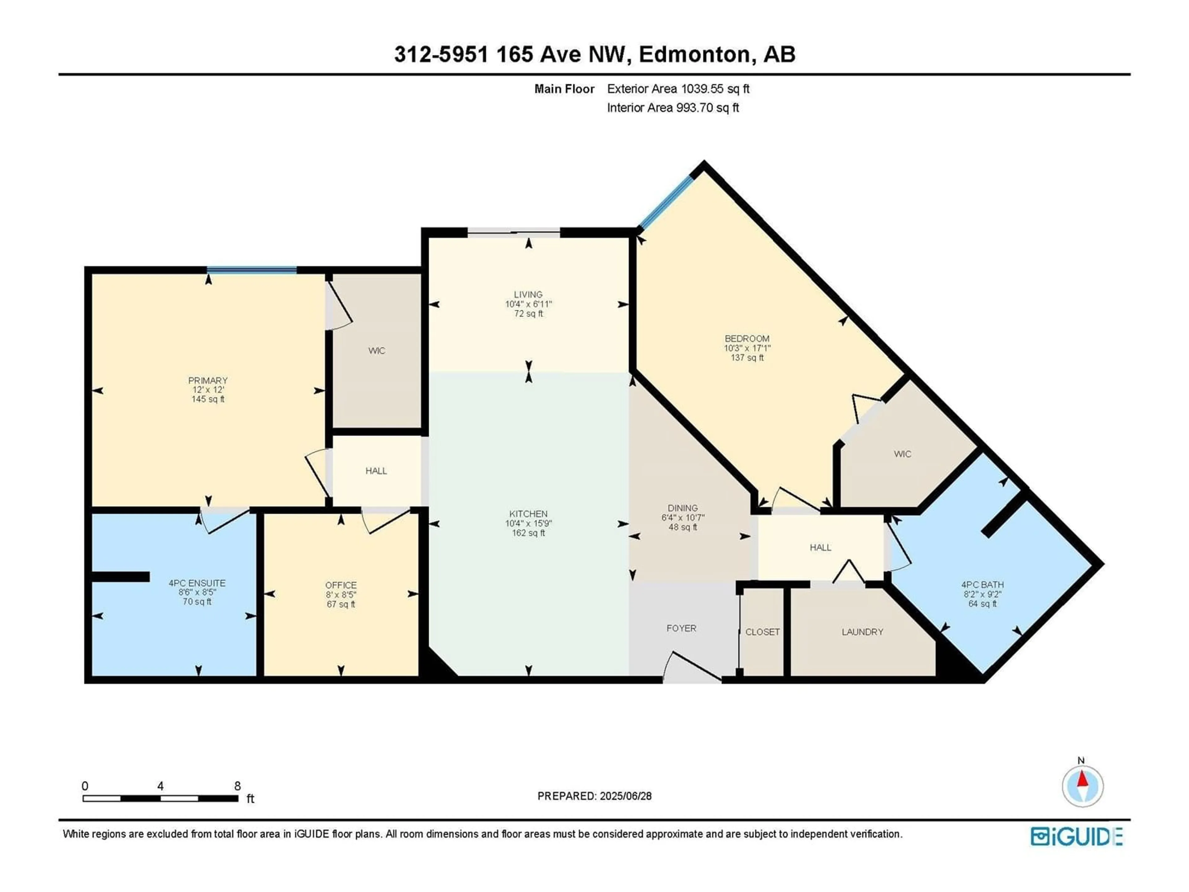 Floor plan for 312 - 5951 165 AV, Edmonton Alberta T5Y0J6