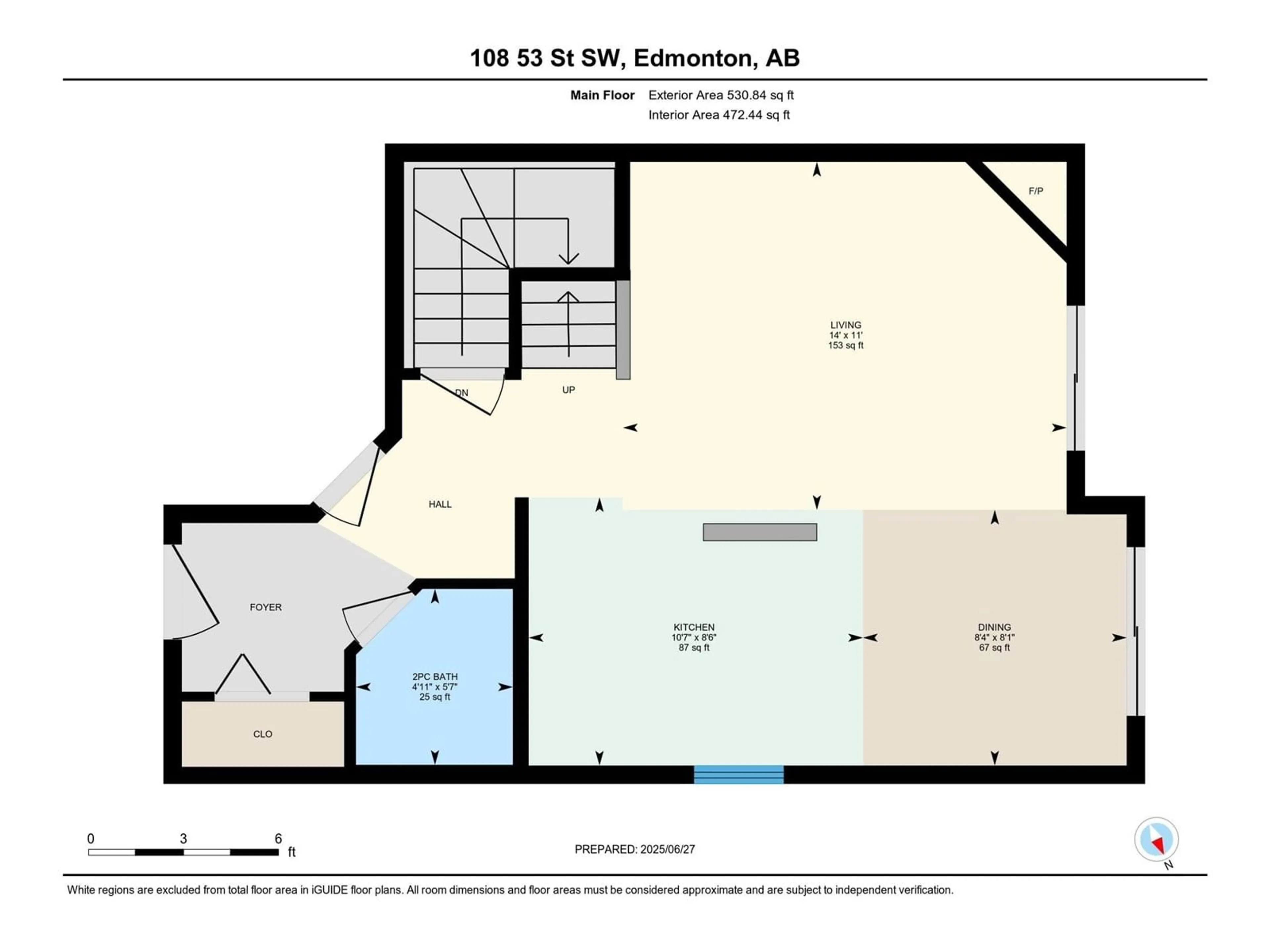 Floor plan for SW - 108 53 ST, Edmonton Alberta T6X0W9