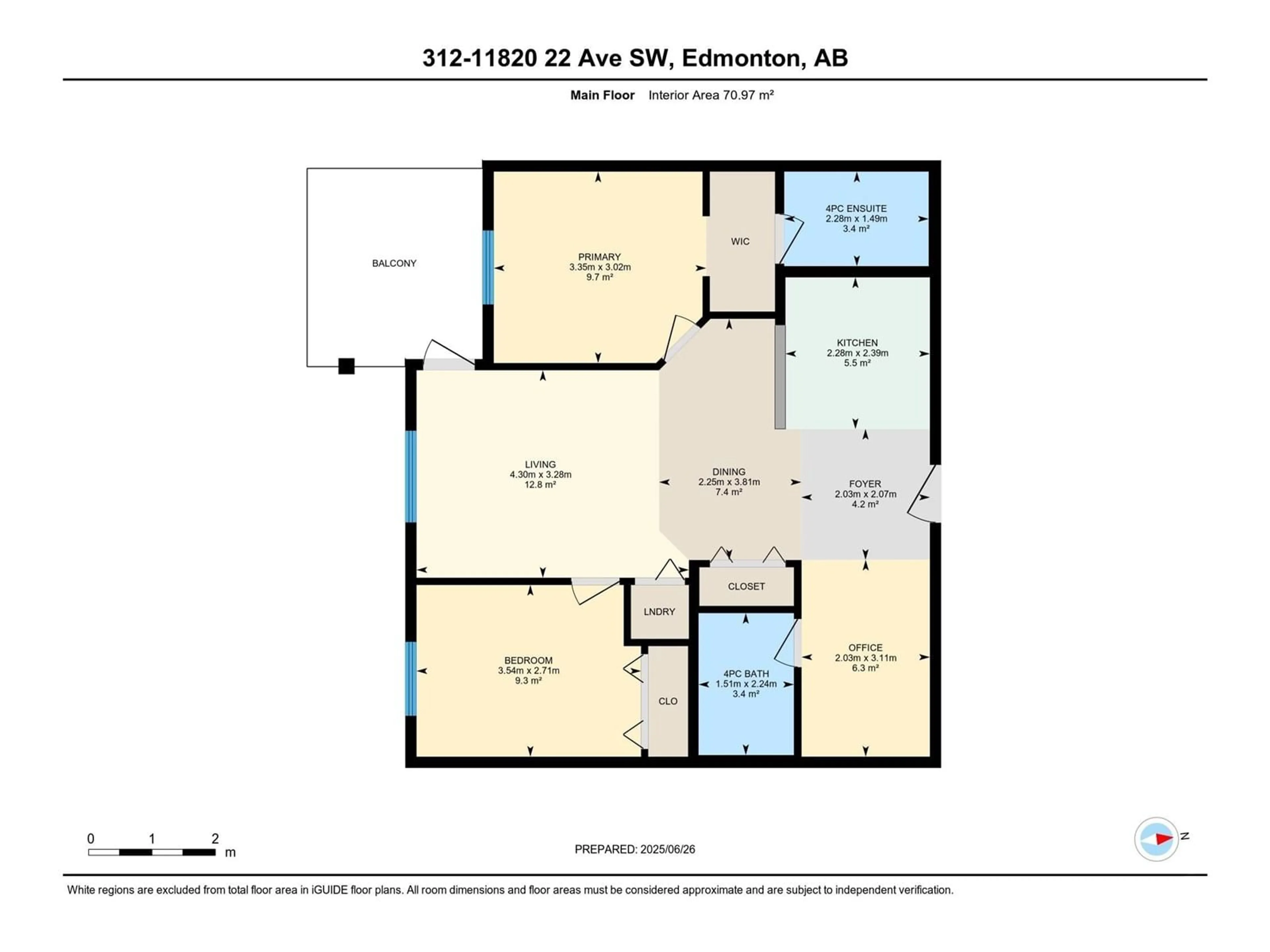 Floor plan for #312 - 11820 22 AV, Edmonton Alberta T6W2A2
