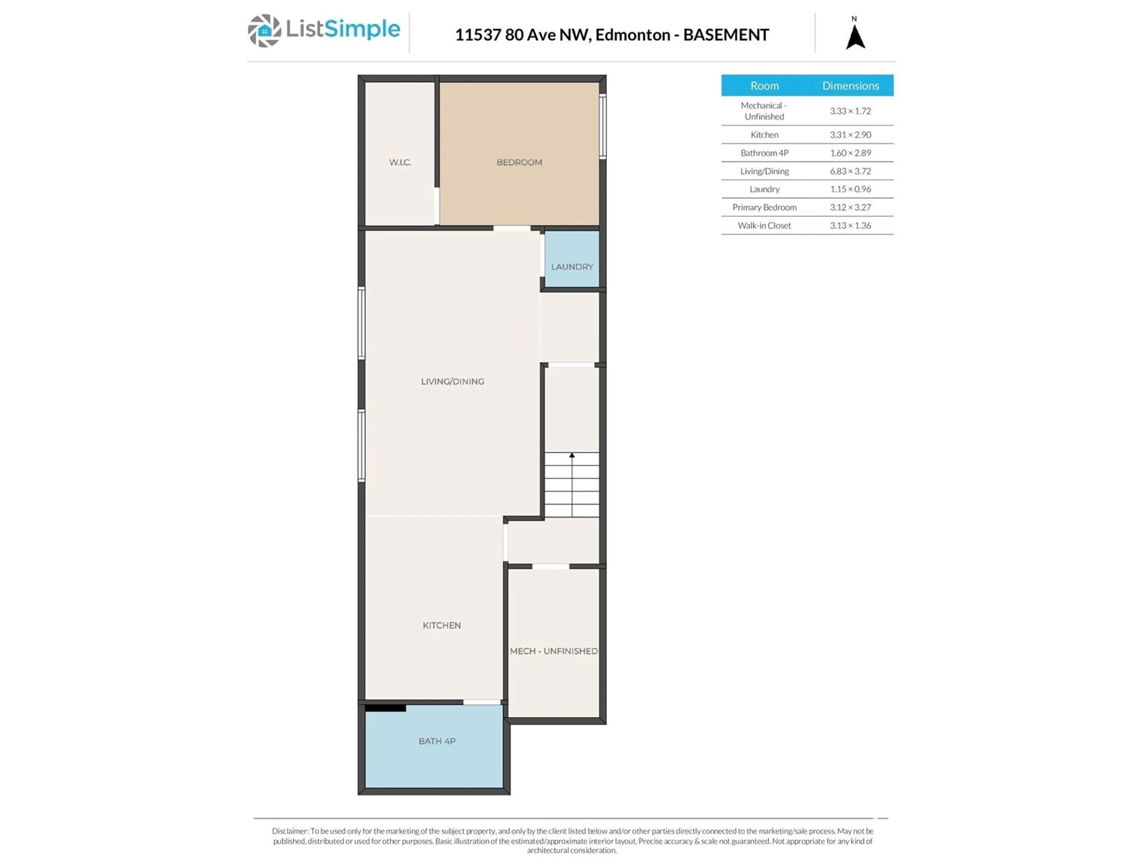 Floor plan for 11537 80 AV, Edmonton Alberta T6G0R7