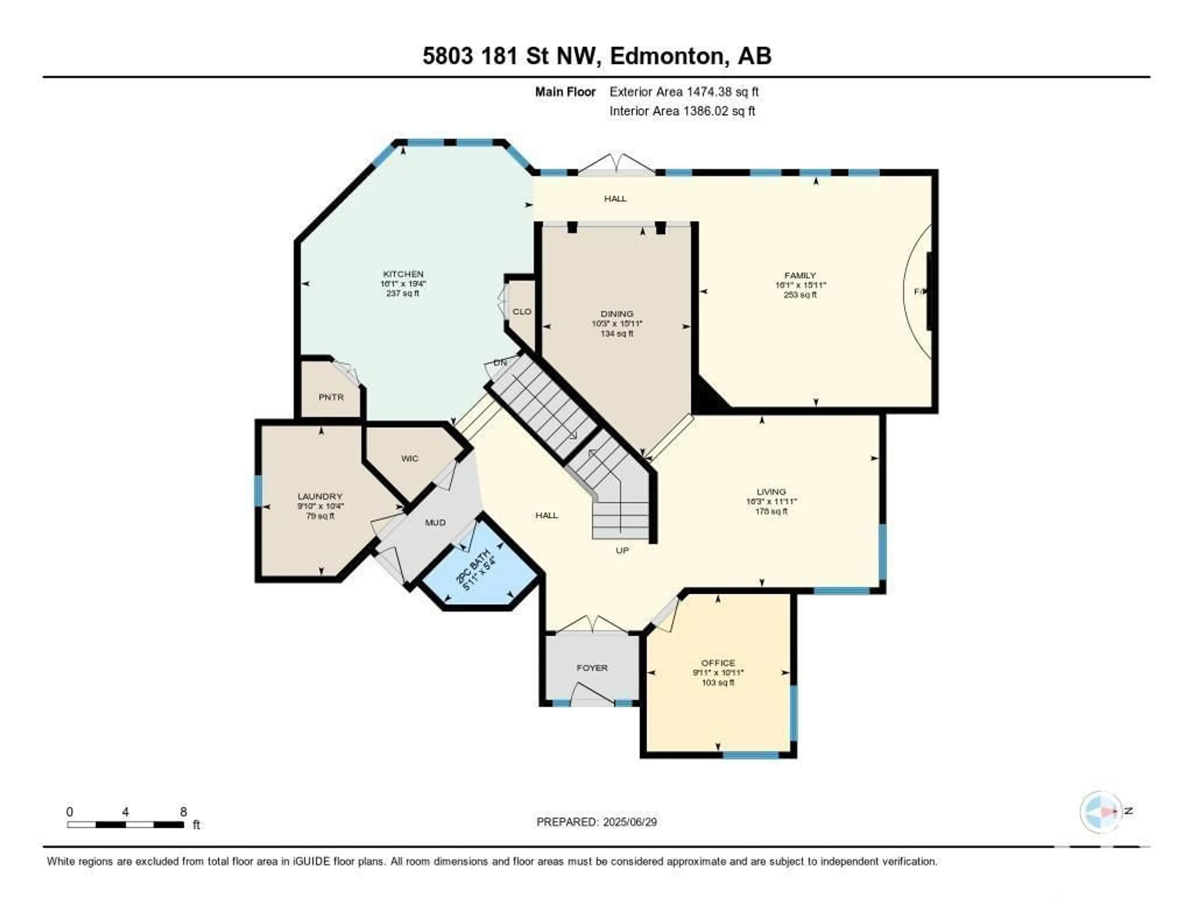 Floor plan for NW - 5830 181 ST, Edmonton Alberta T6M1V6