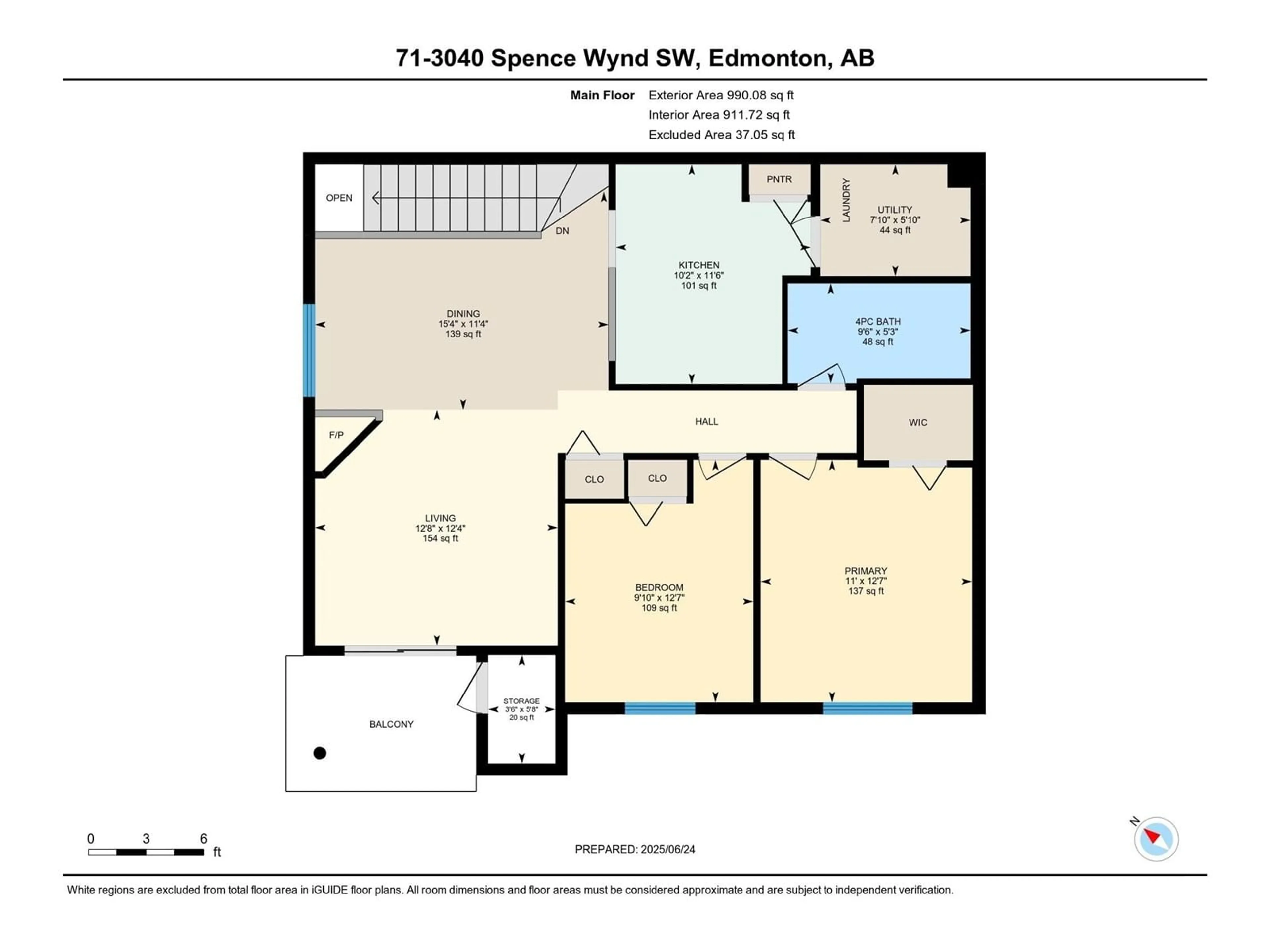 Floor plan for #71 - 3040 SPENCE WD, Edmonton Alberta T6X1N7