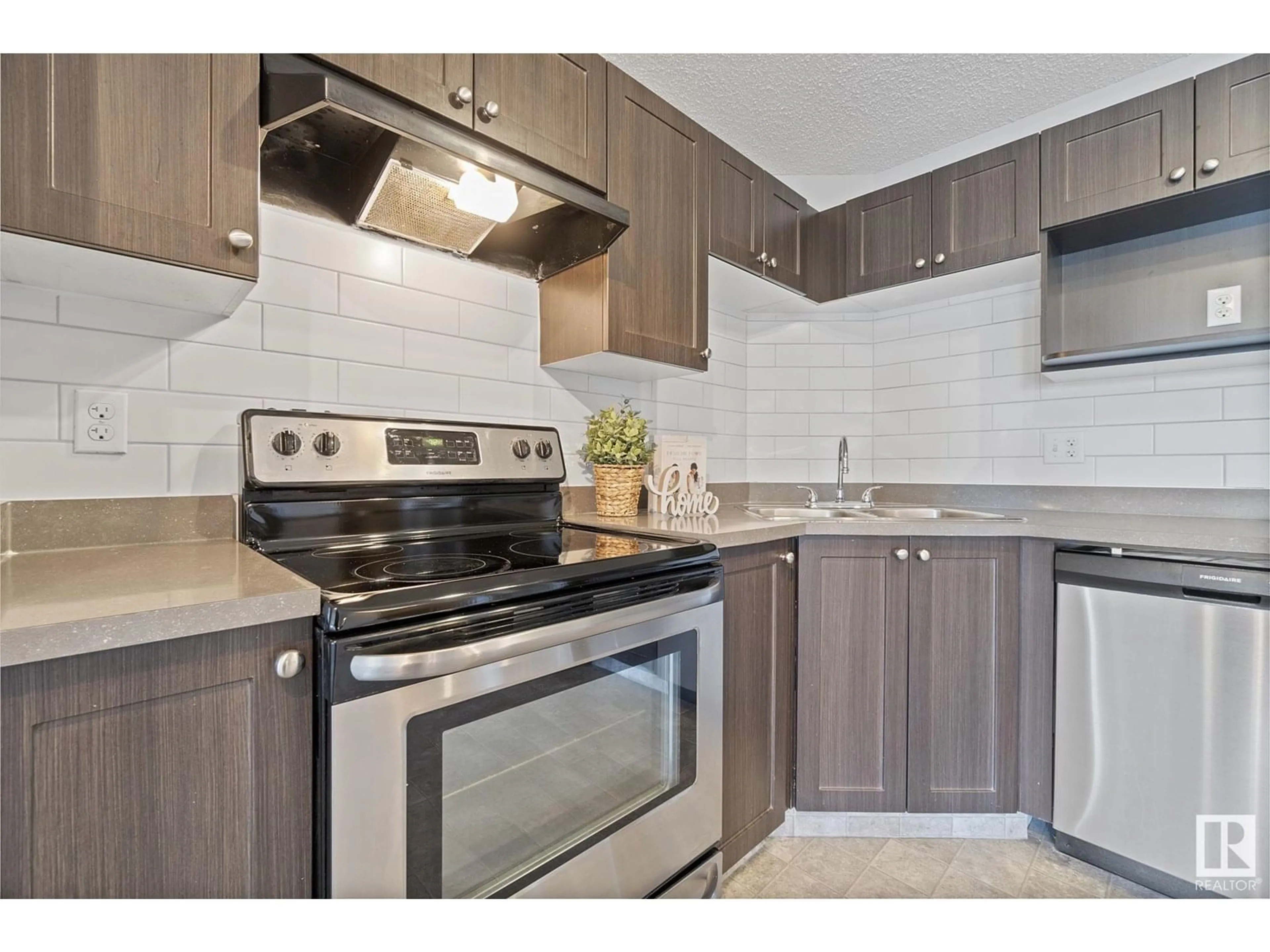Standard kitchen, ceramic/tile floor for #214 - 1520 HAMMOND GATE GA, Edmonton Alberta T6M0J4