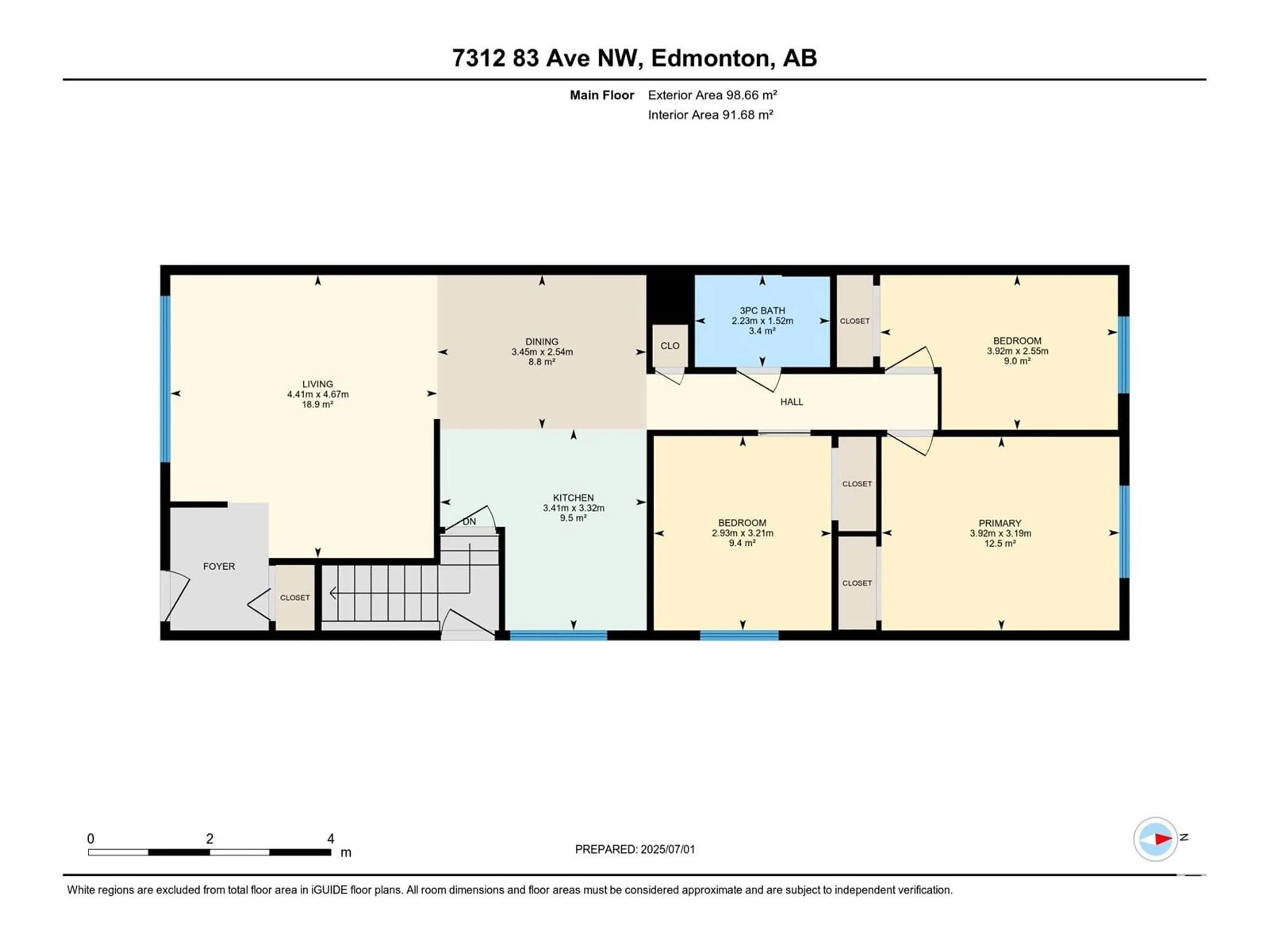 Floor plan for 7312 83 AV, Edmonton Alberta T6B0G6