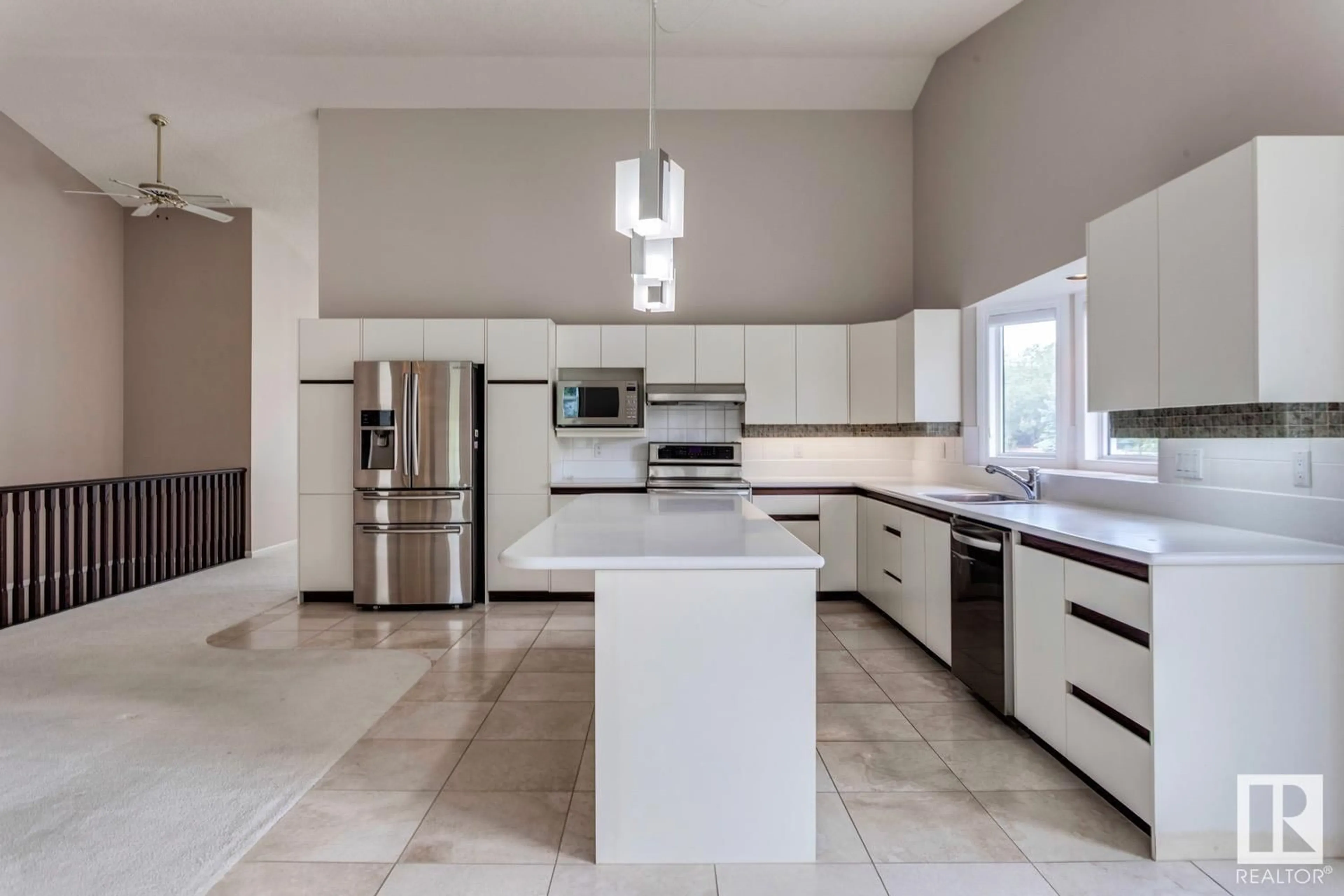 Open concept kitchen, ceramic/tile floor for 12416 29A AV, Edmonton Alberta T6J6C6