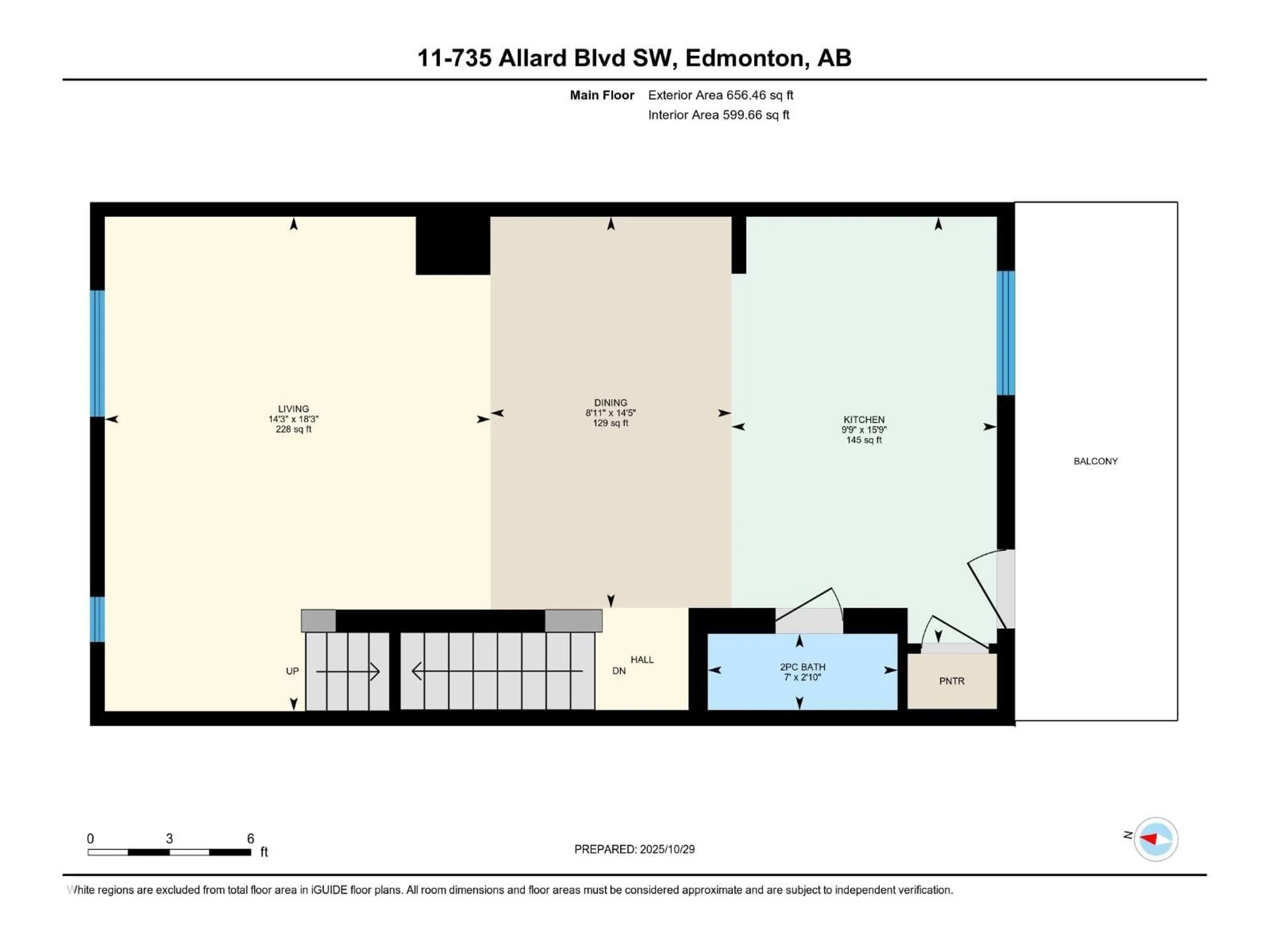 Floor plan for 735 - 11 ALLARD BV, Edmonton Alberta T6W1A8