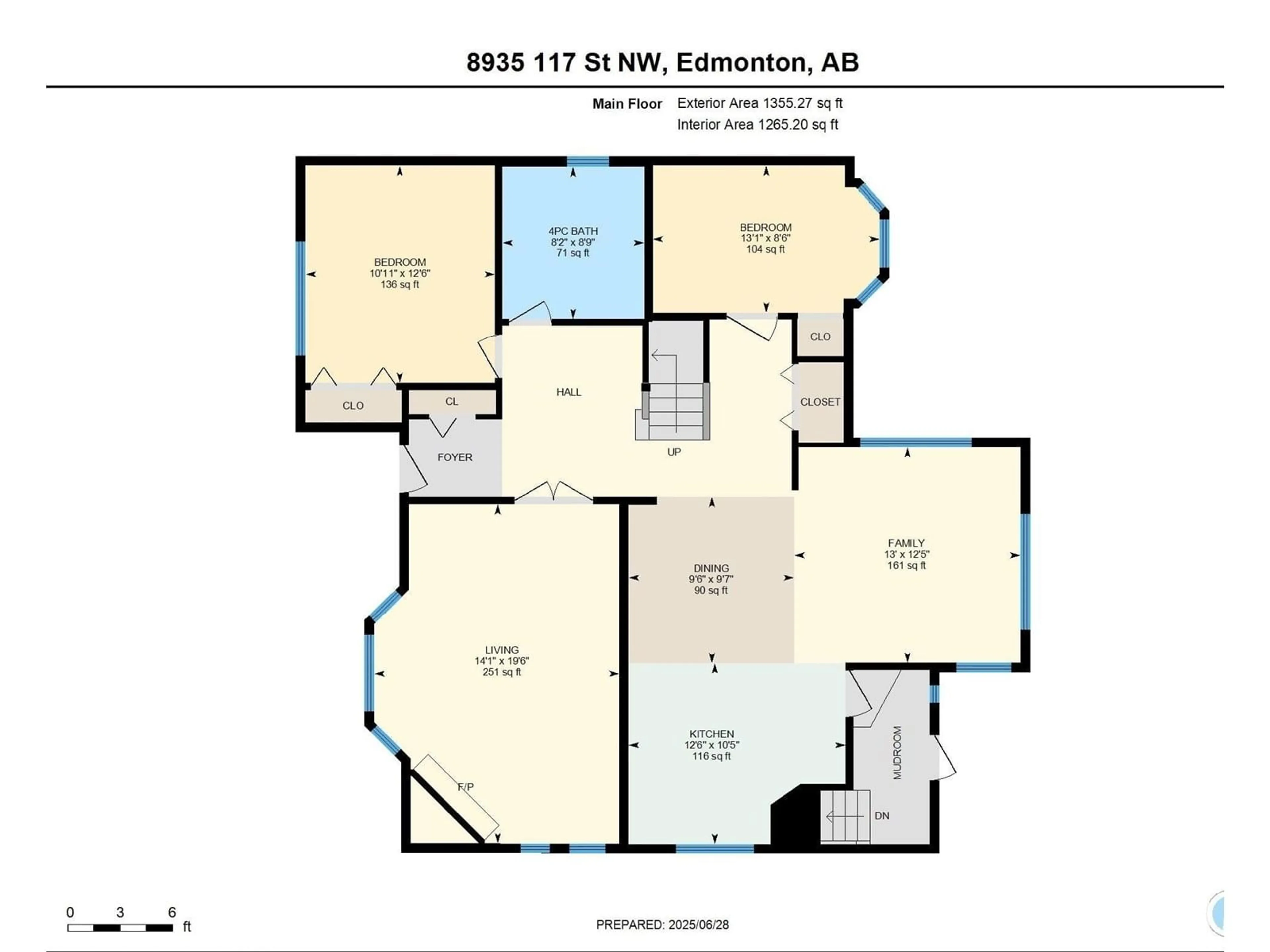 Floor plan for 8935 117 ST, Edmonton Alberta T6G1R8