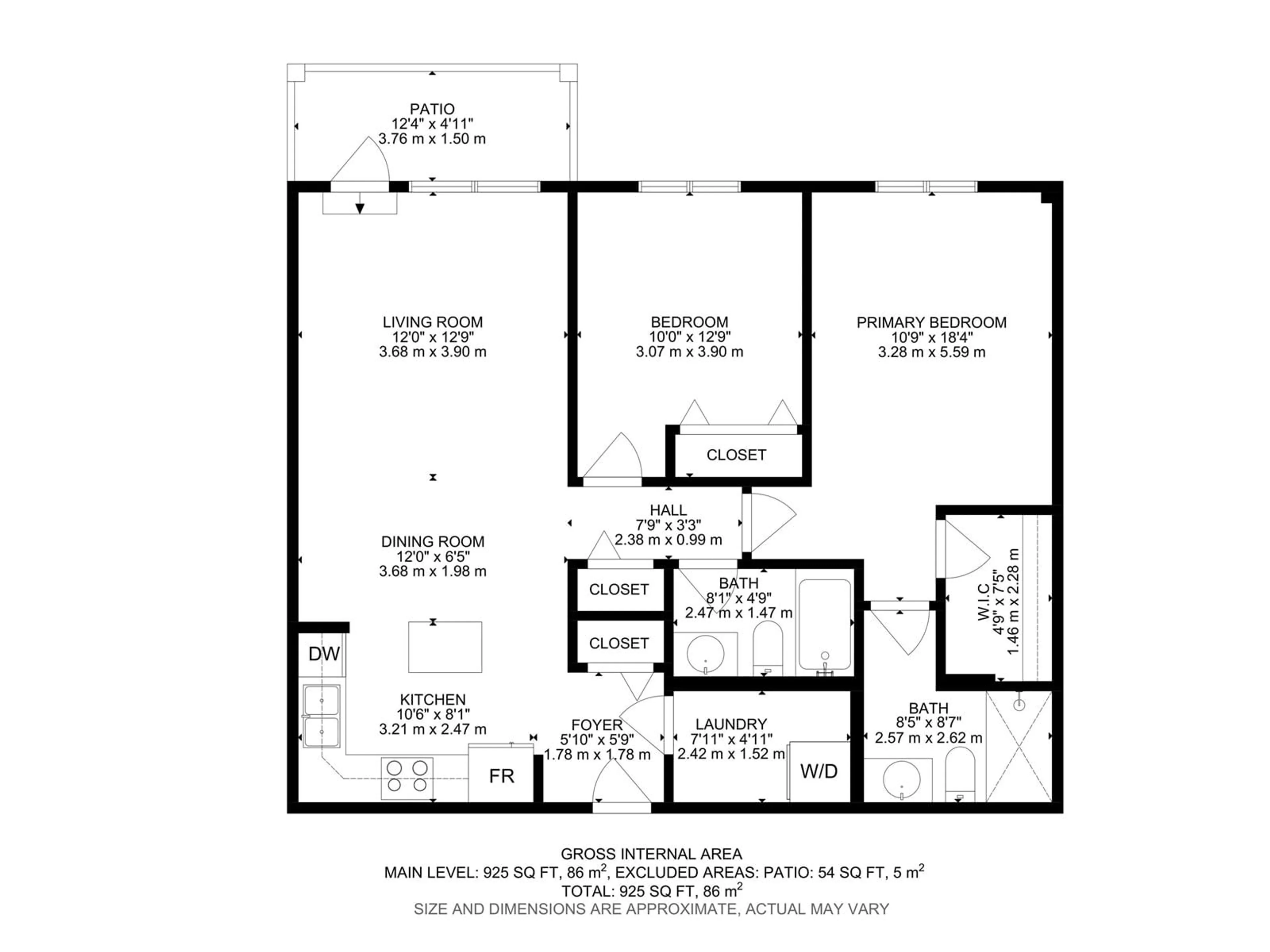 Floor plan for #110 - 13635 34 ST, Edmonton Alberta T5A0C4