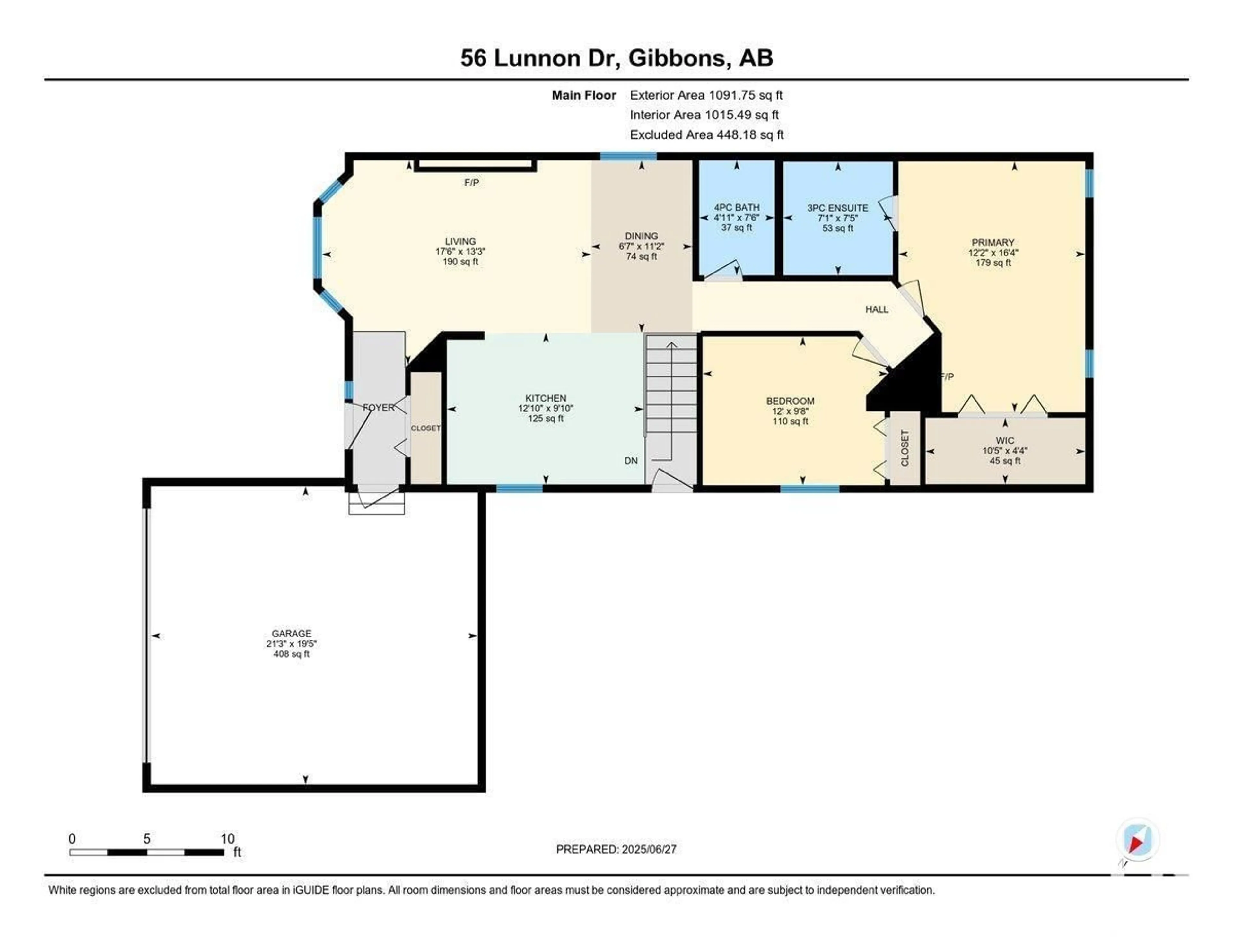 Floor plan for 56 LUNNON DR, Gibbons Alberta T0A1N0