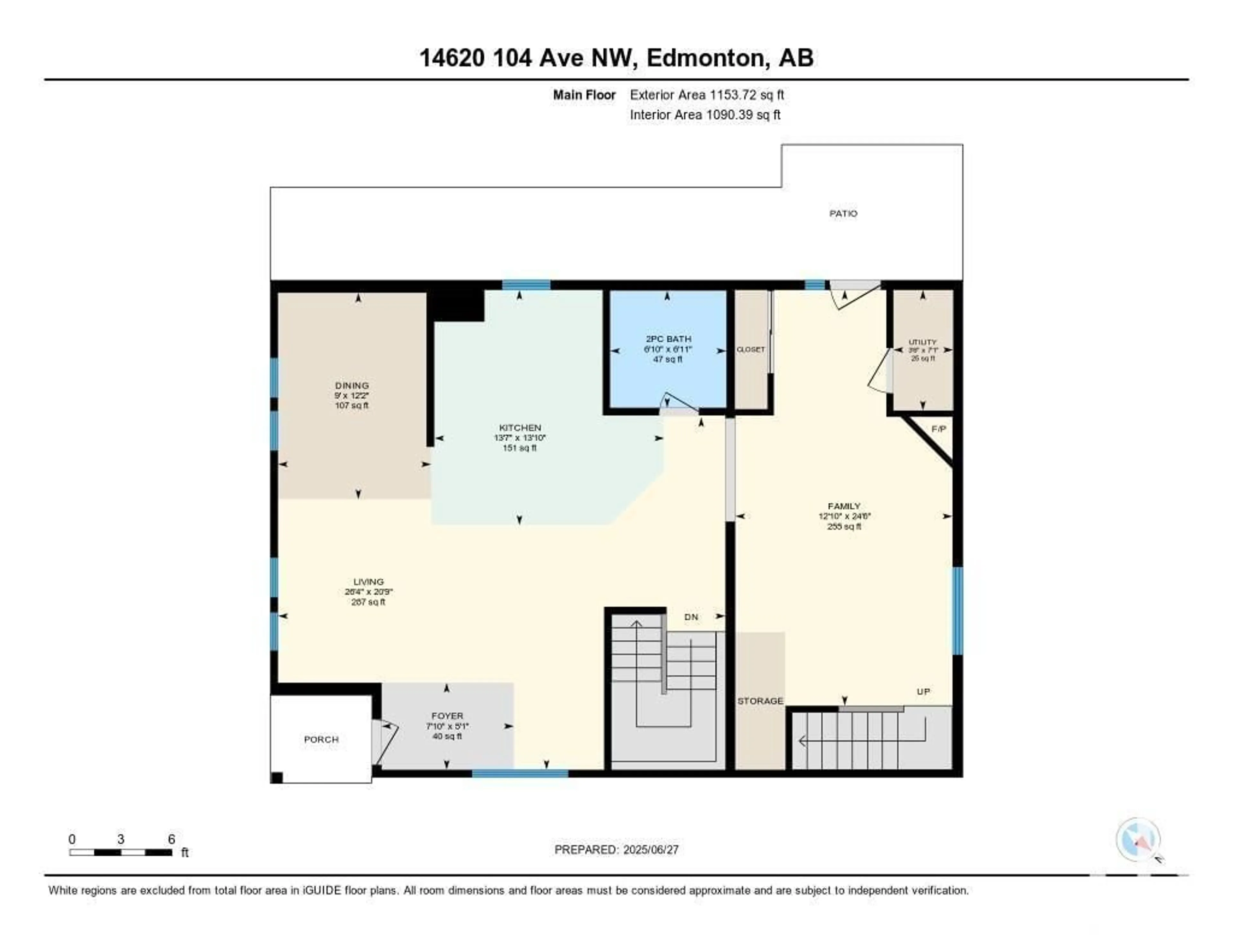 Floor plan for 14620 104 AV, Edmonton Alberta T5N0X4
