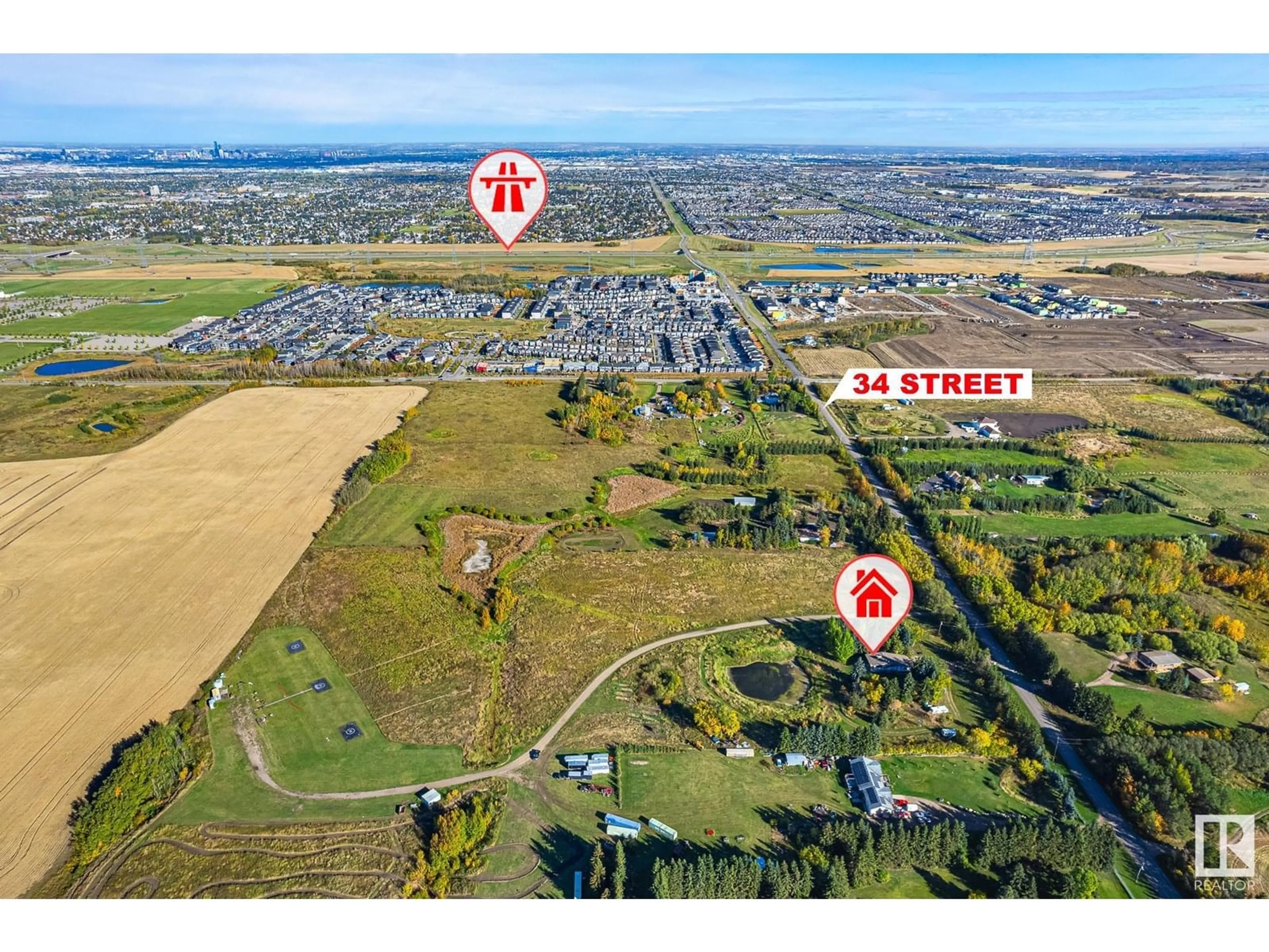 A pic from outside/outdoor area/front of a property/back of a property/a pic from drone, street for 1450 34 ST, Edmonton Alberta T6X1A5