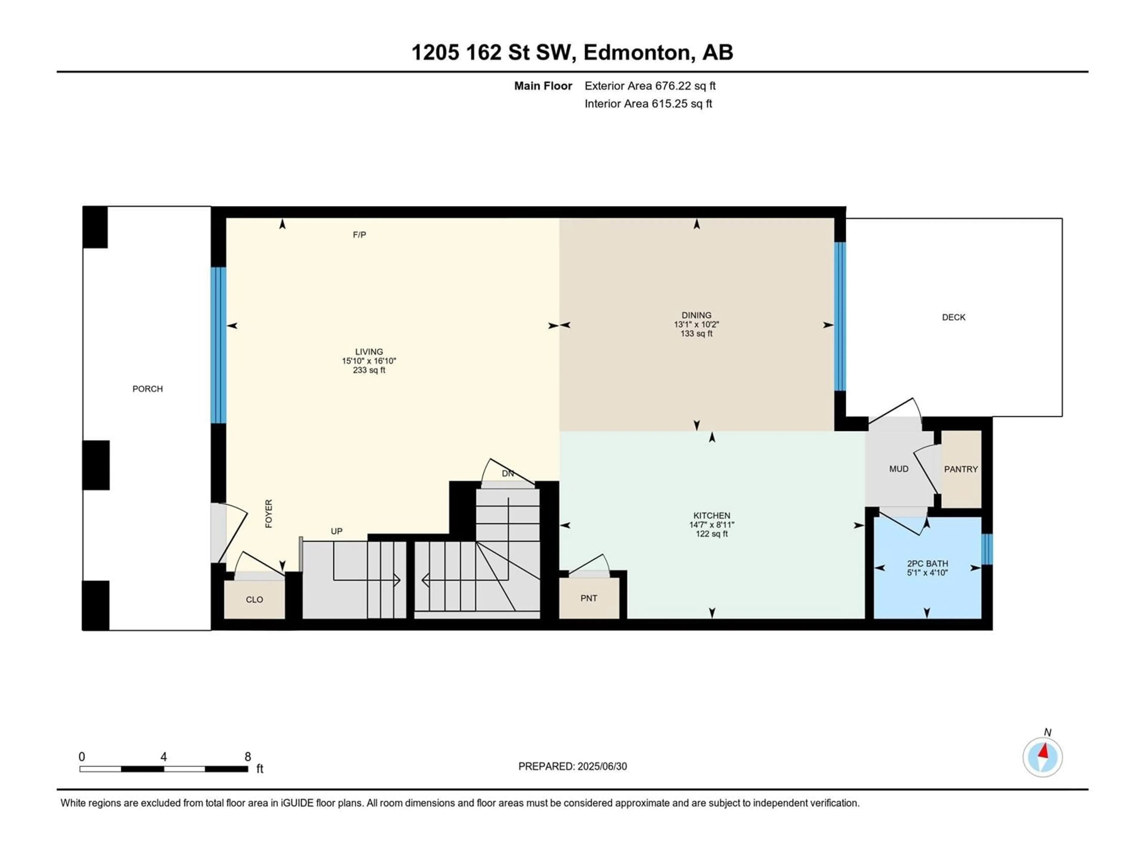 Floor plan for SW - 1205 162 ST, Edmonton Alberta T6W2L1