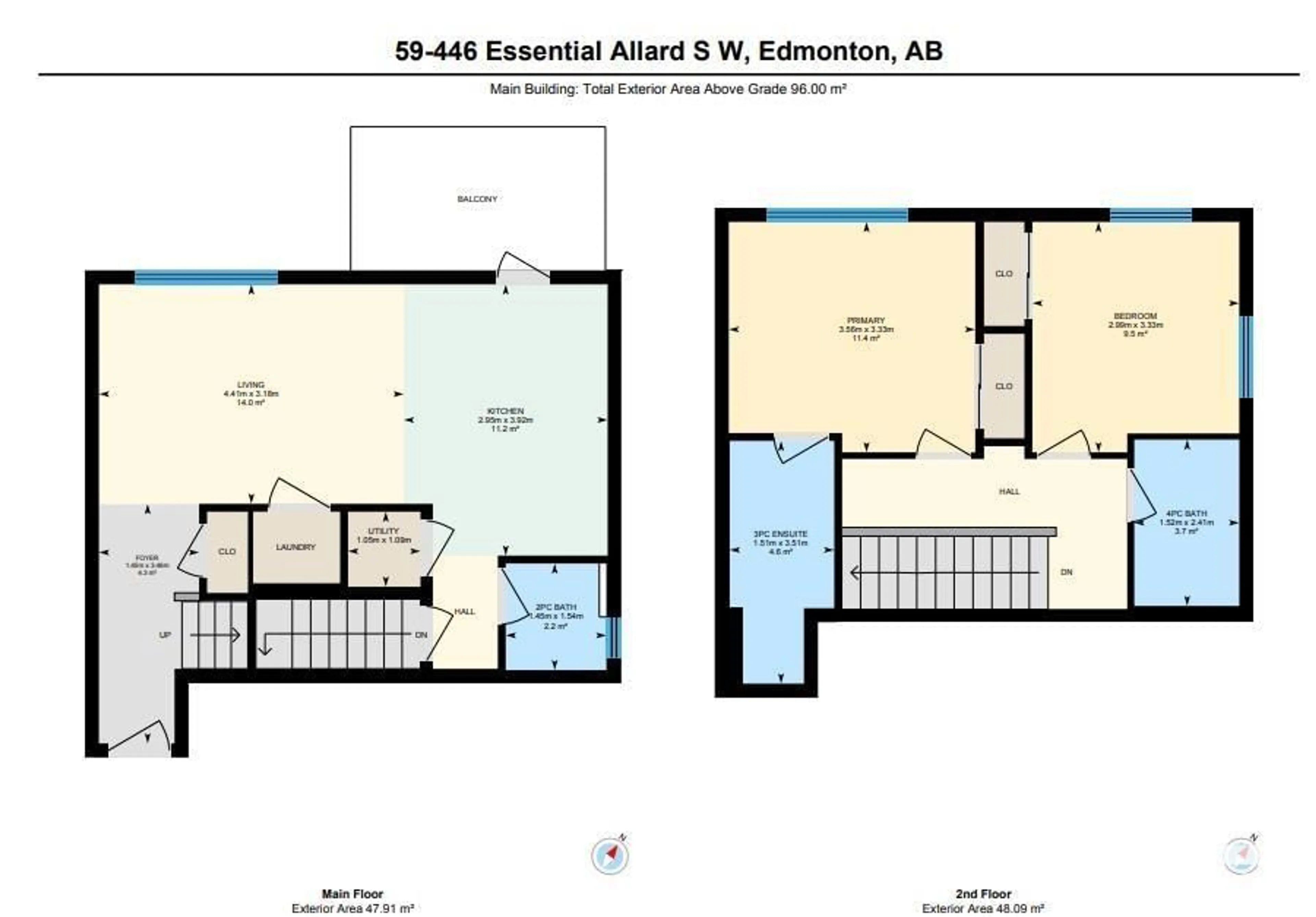 Floor plan for 59 - 446 ALLARD BV, Edmonton Alberta T6W3S7