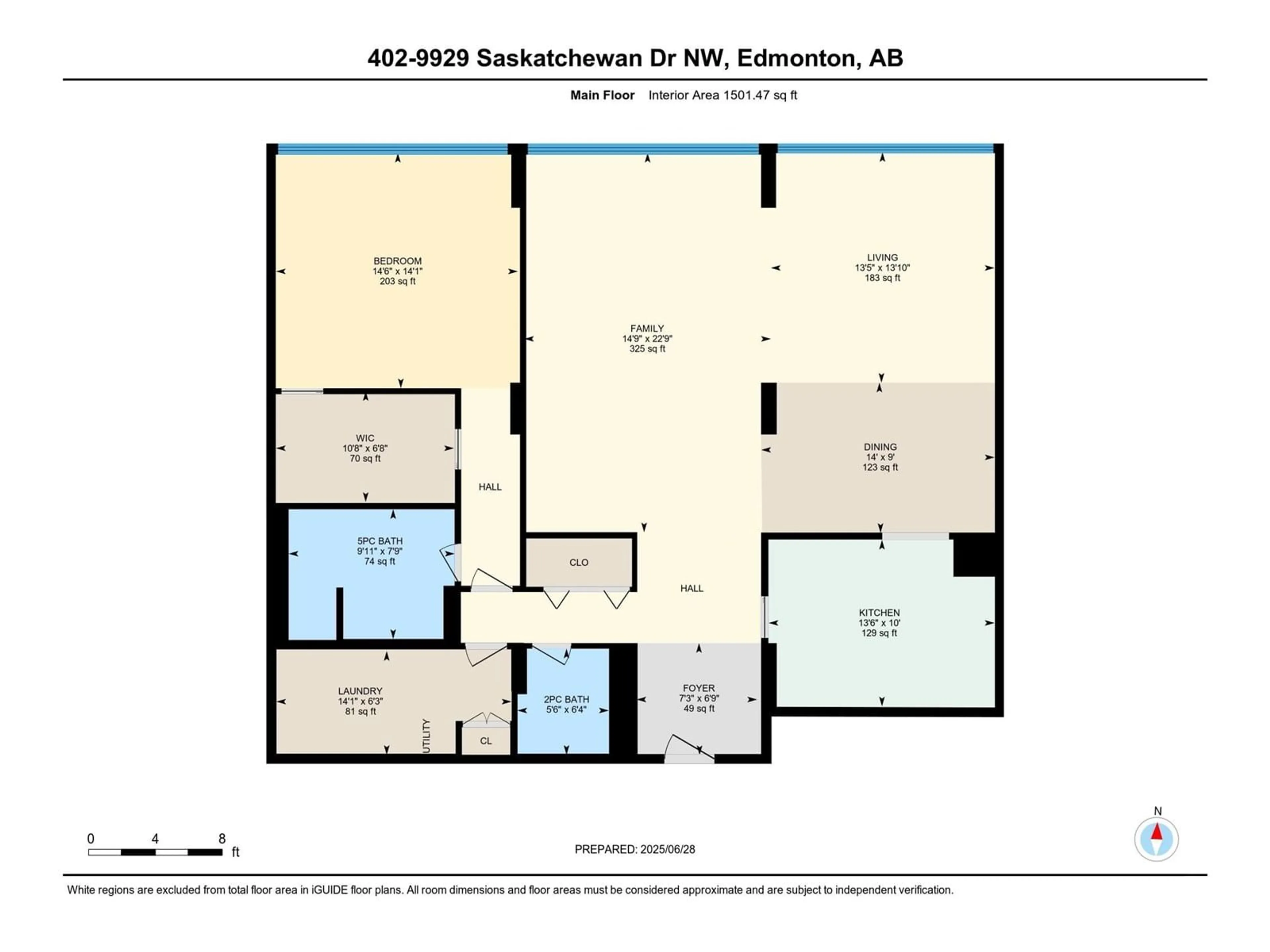 Floor plan for #402 - 9929 SASKATCHEWAN DR, Edmonton Alberta T6E6E5