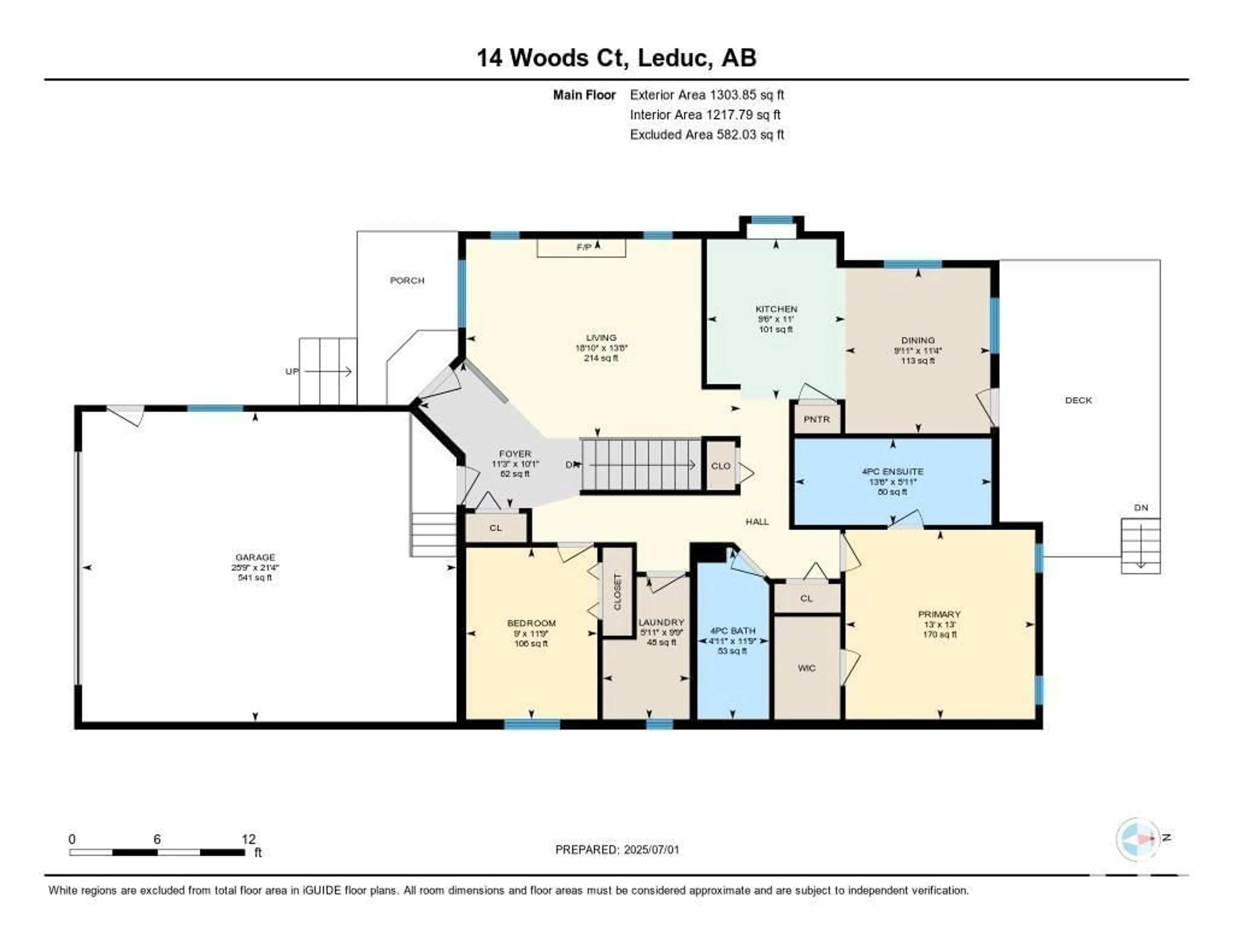Floor plan for 14 WOODS, Leduc Alberta T9E8K3