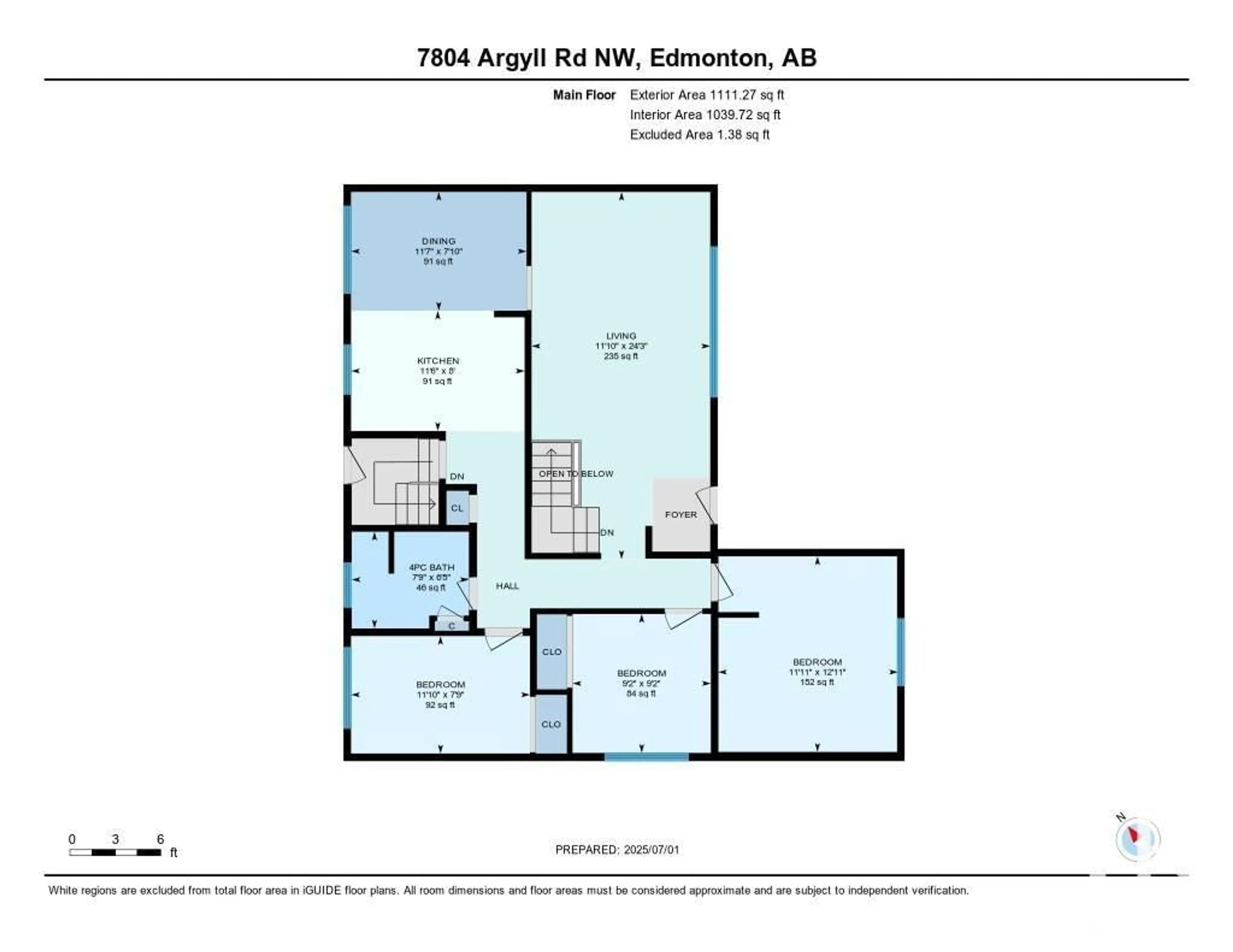 Floor plan for 7804 ARGYLL RD, Edmonton Alberta T6C4A8