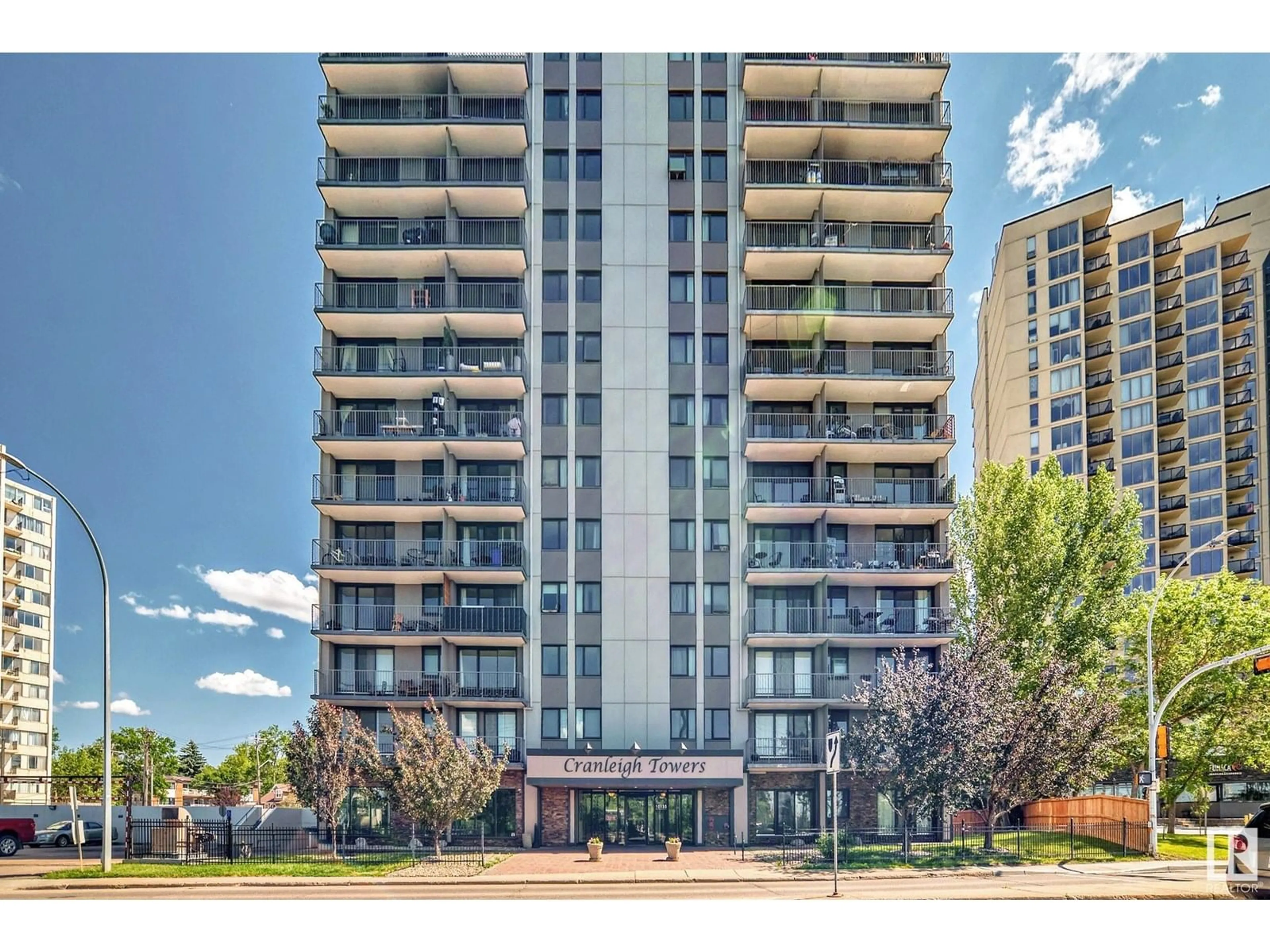 A pic from outside/outdoor area/front of a property/back of a property/a pic from drone, unknown for #406 - 10135 SASKATCHEWAN DR, Edmonton Alberta T6E4Y9