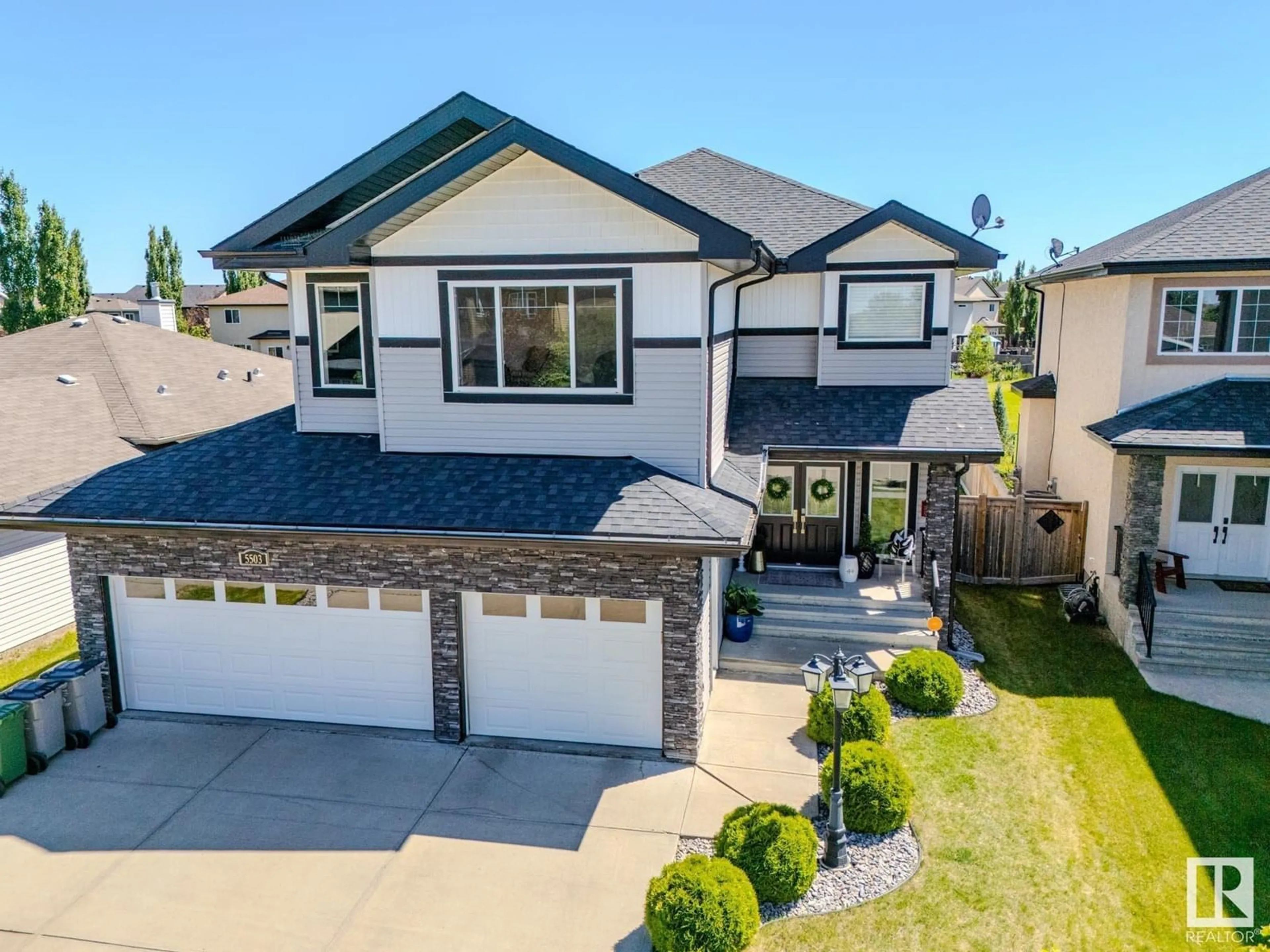 A pic from outside/outdoor area/front of a property/back of a property/a pic from drone, street for 5503 64 ST, Beaumont Alberta T4X0H2
