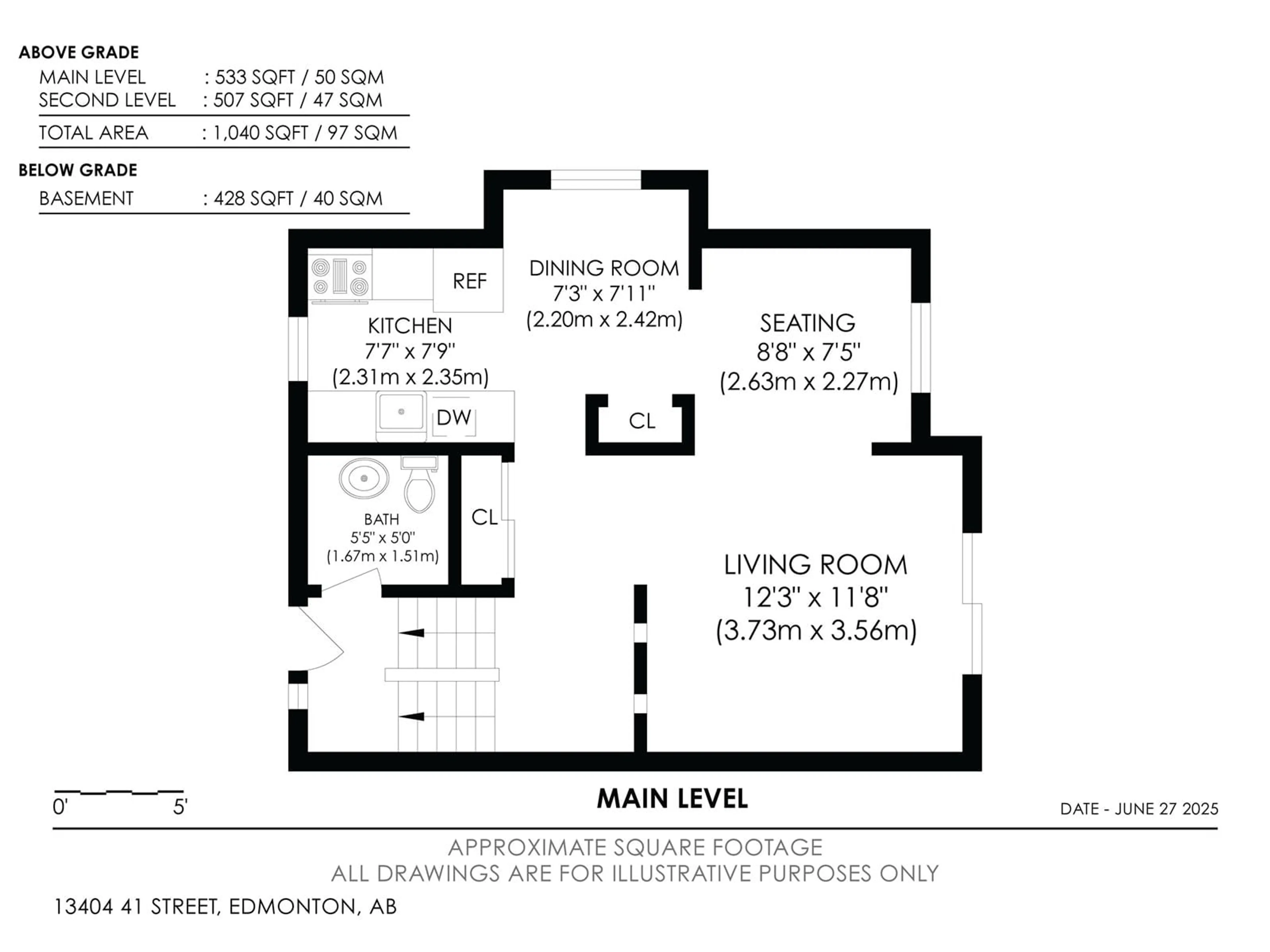 Floor plan for 13404 41 ST, Edmonton Alberta T5A3M3