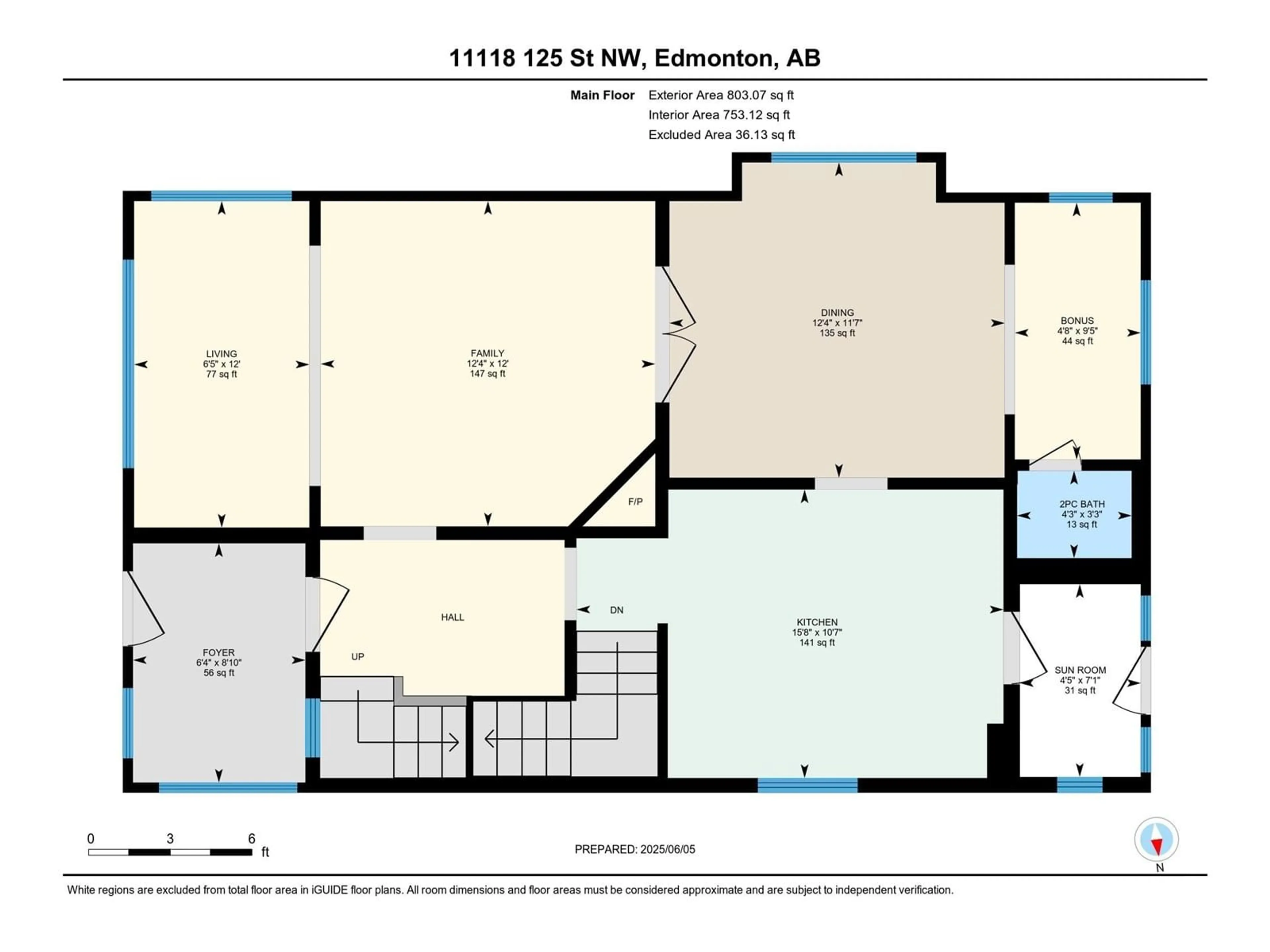 Floor plan for NW - 11118 125 ST, Edmonton Alberta T5M0M3