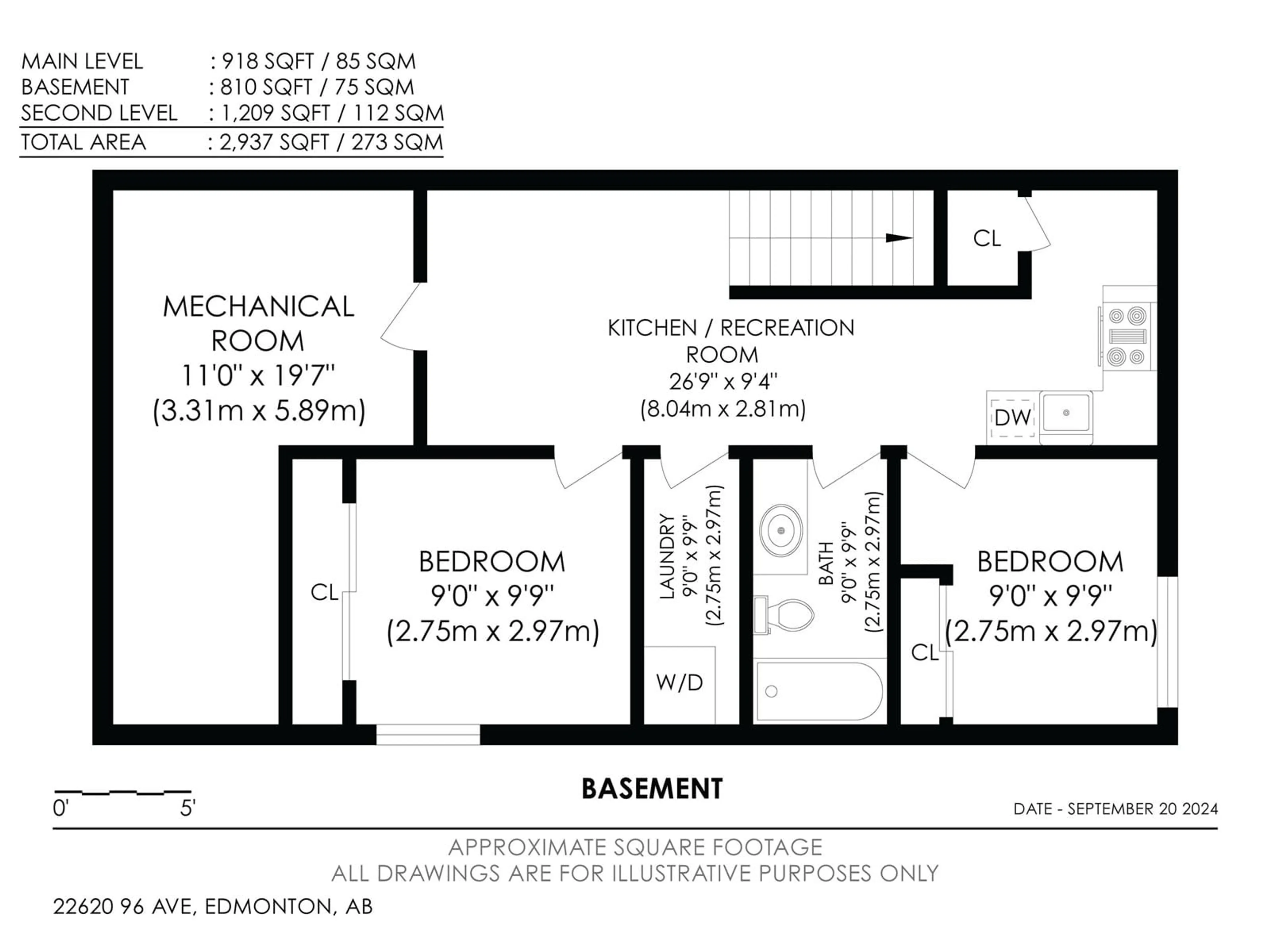 Floor plan for 22620 96 AV NW, Edmonton Alberta T5T7K7