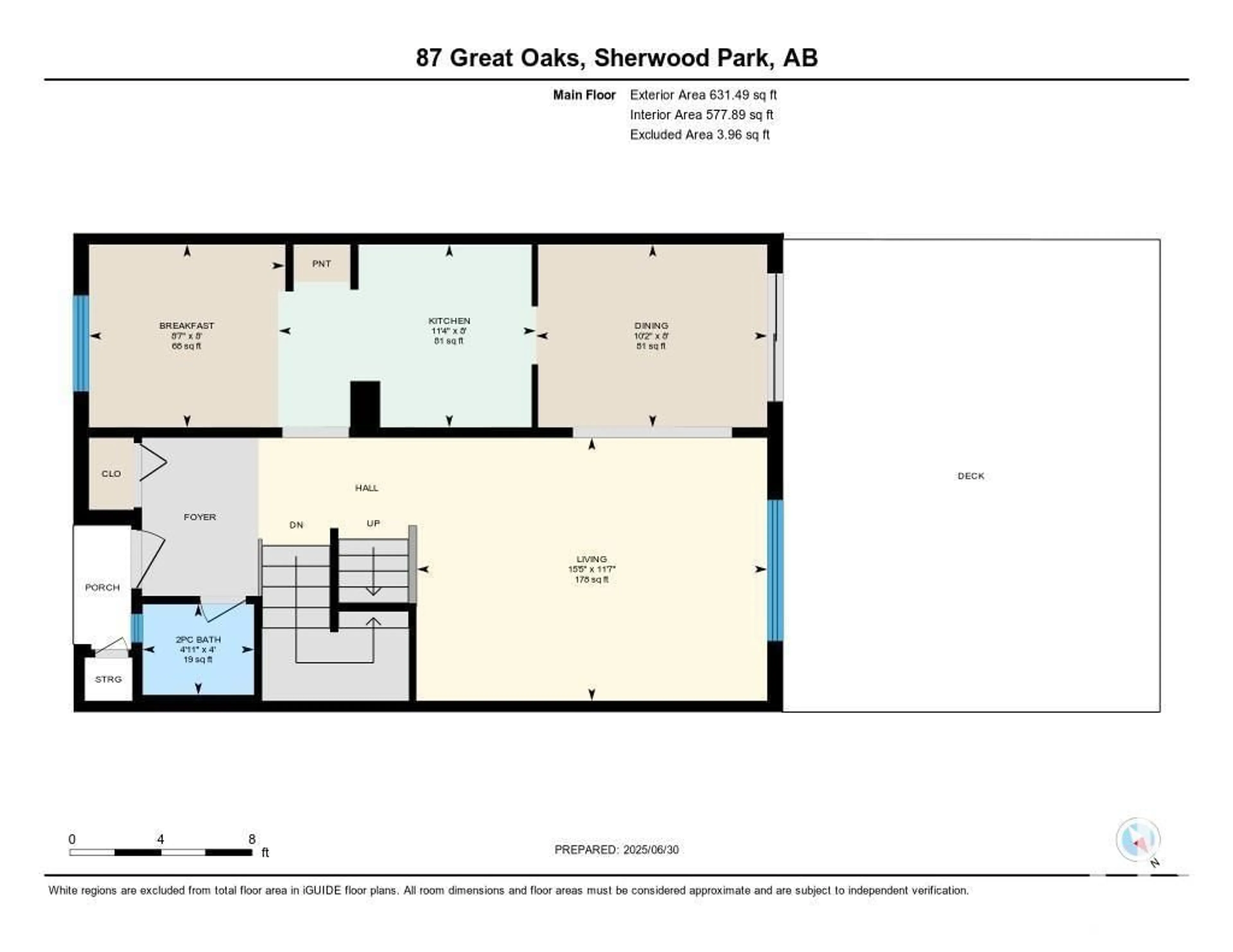 Floor plan for 87 GREAT OA, Sherwood Park Alberta T8A0V8