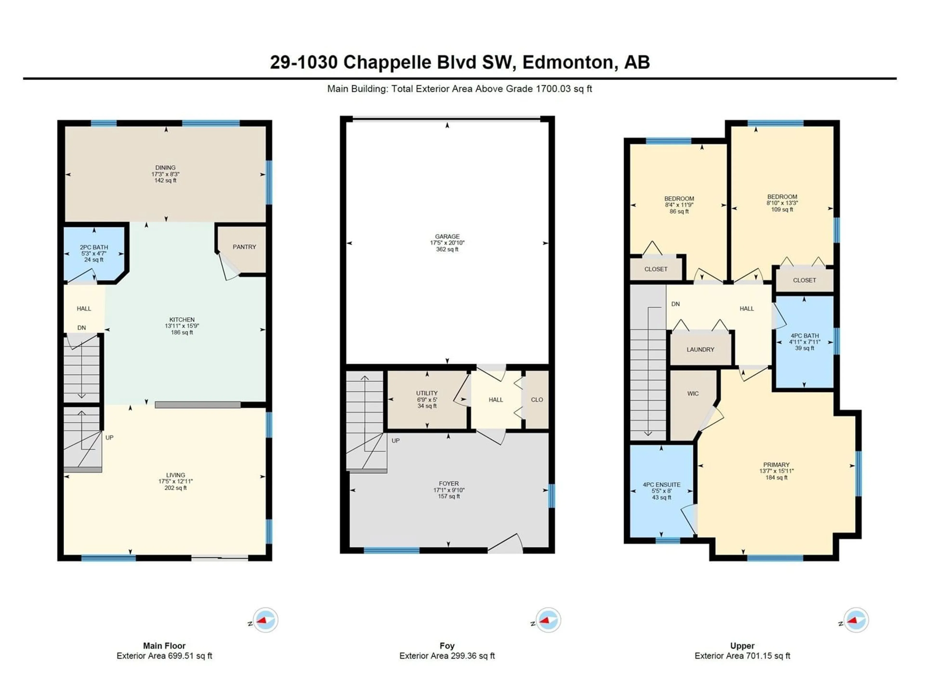 Floor plan for 1030 - 29 CHAPPELLE BV, Edmonton Alberta T6W2K7