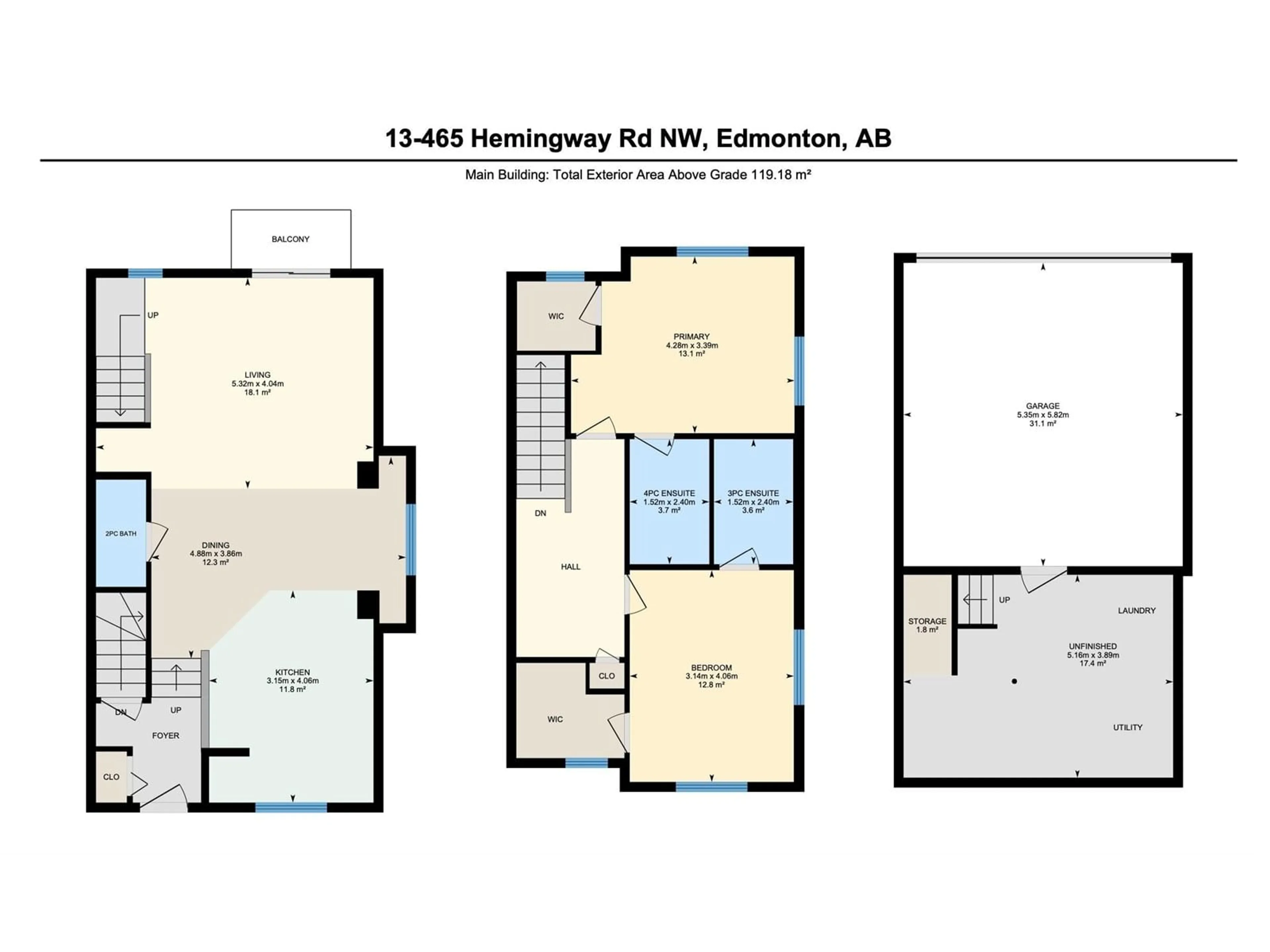 Floor plan for 13 - 465 HEMINGWAY RD, Edmonton Alberta T6M0J7