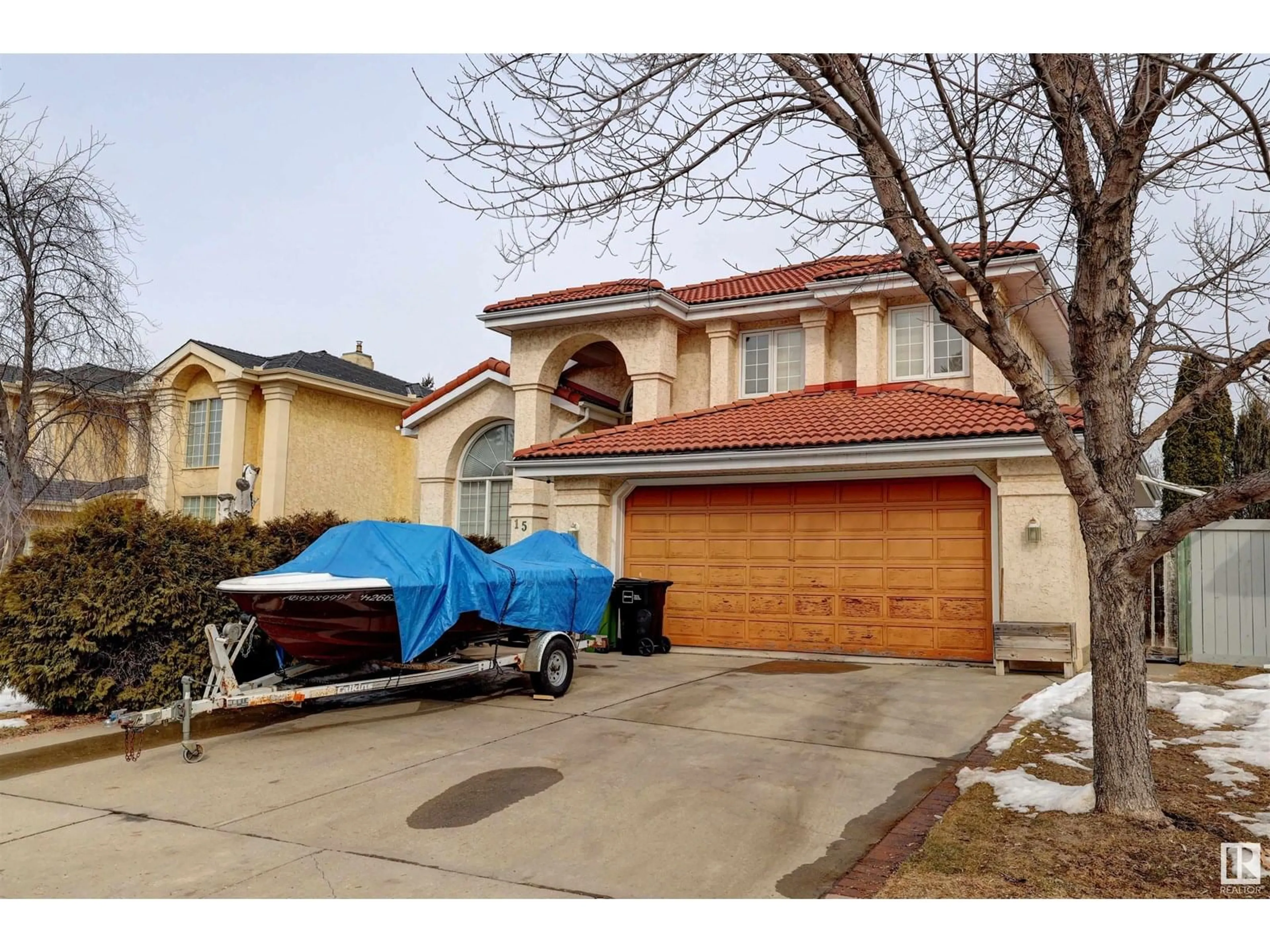 Home with vinyl exterior material, street for 15 CORMACK CR, Edmonton Alberta T6R2E7