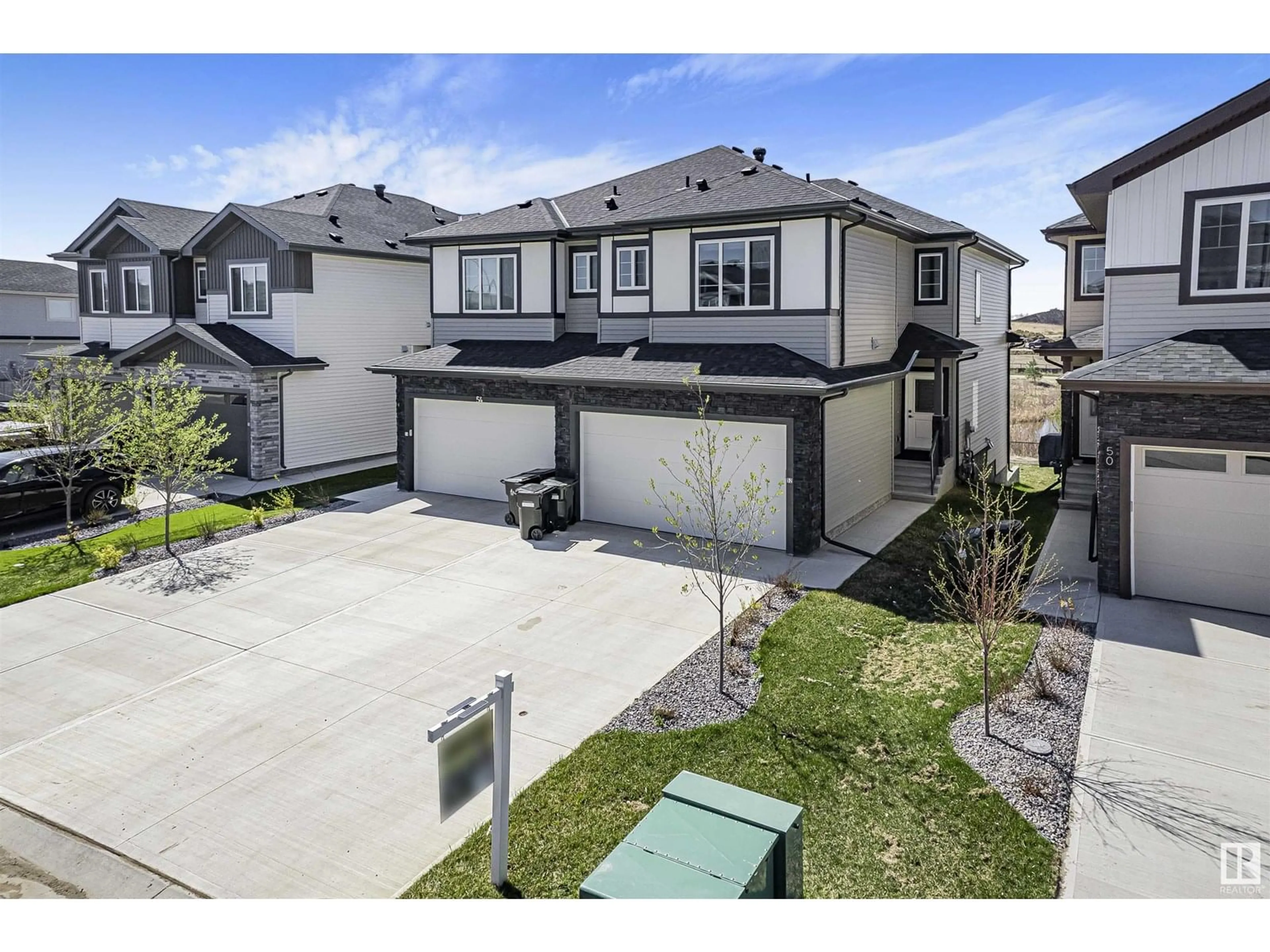 A pic from outside/outdoor area/front of a property/back of a property/a pic from drone, street for 52 AMBERLEY BA, Spruce Grove Alberta T7X2X4