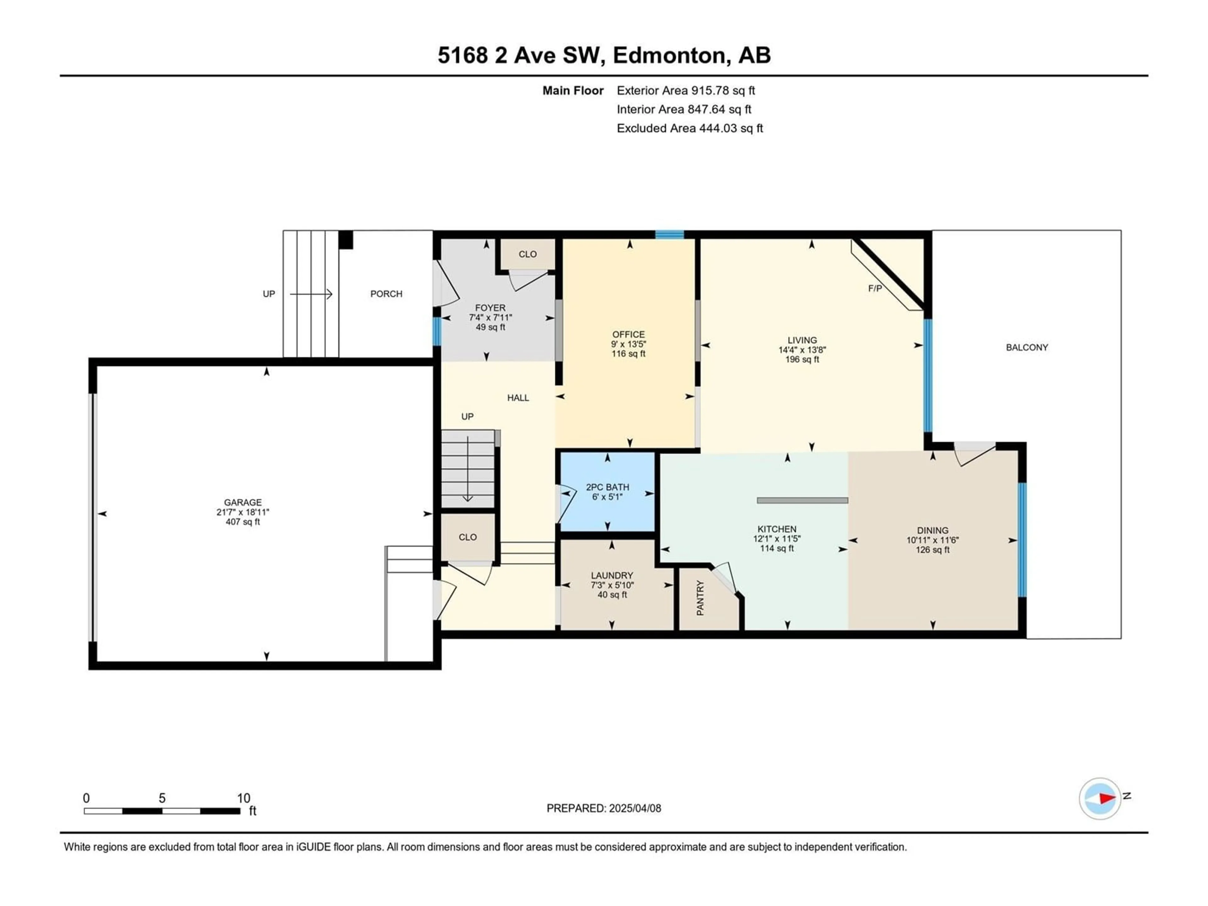 Floor plan for 5168 2 AV SW, Edmonton Alberta T6X0R4