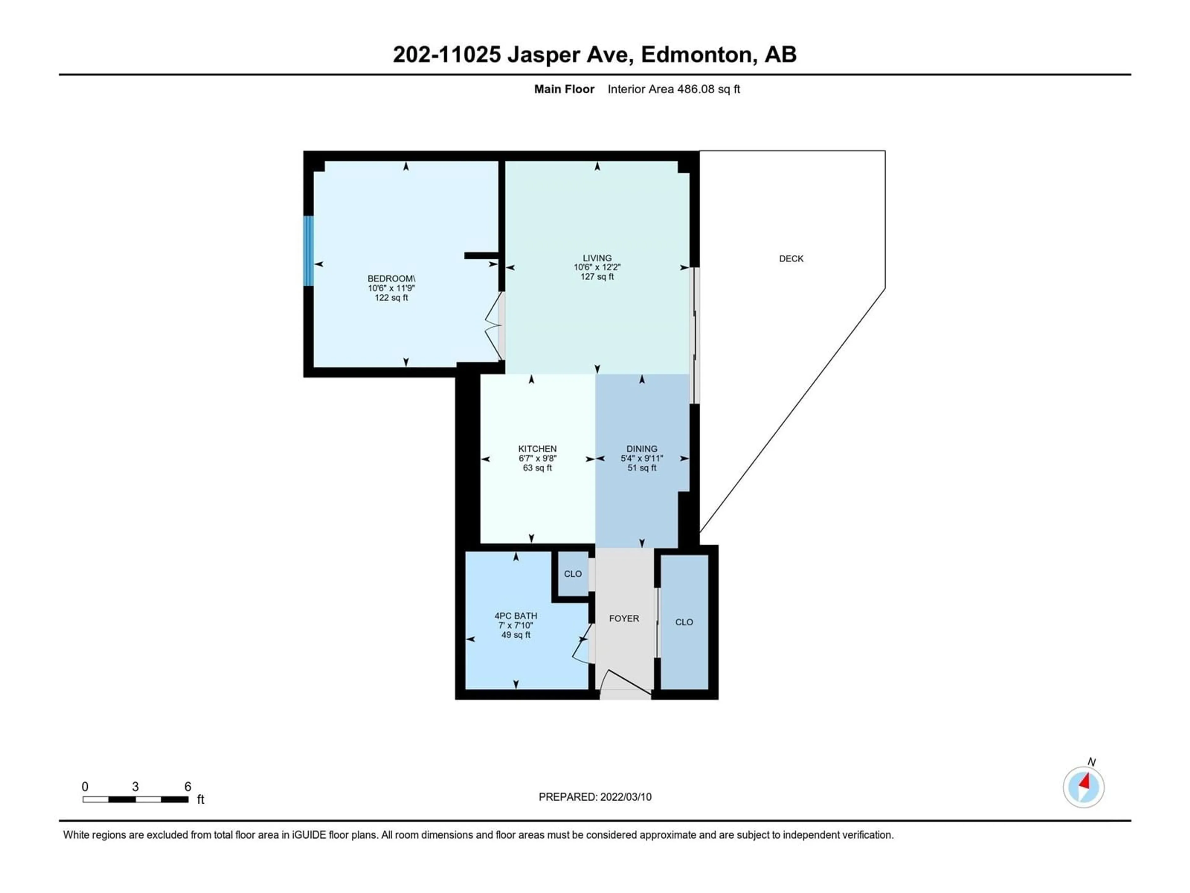 Floor plan for 202 - 11025 JASPER AVE, Edmonton Alberta T5K0K7