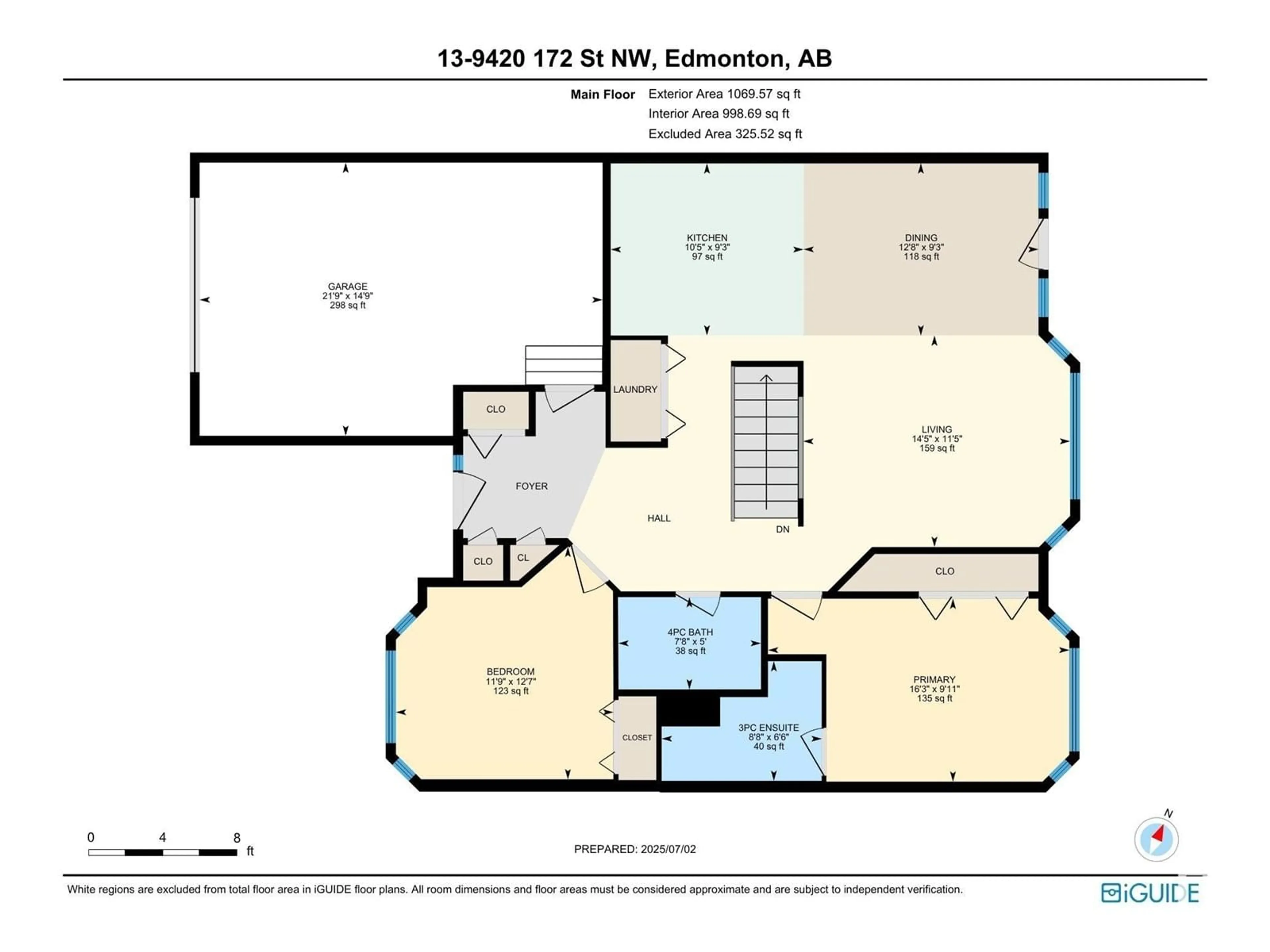 Floor plan for #13 - 9420 172 ST NW, Edmonton Alberta T5T6K1