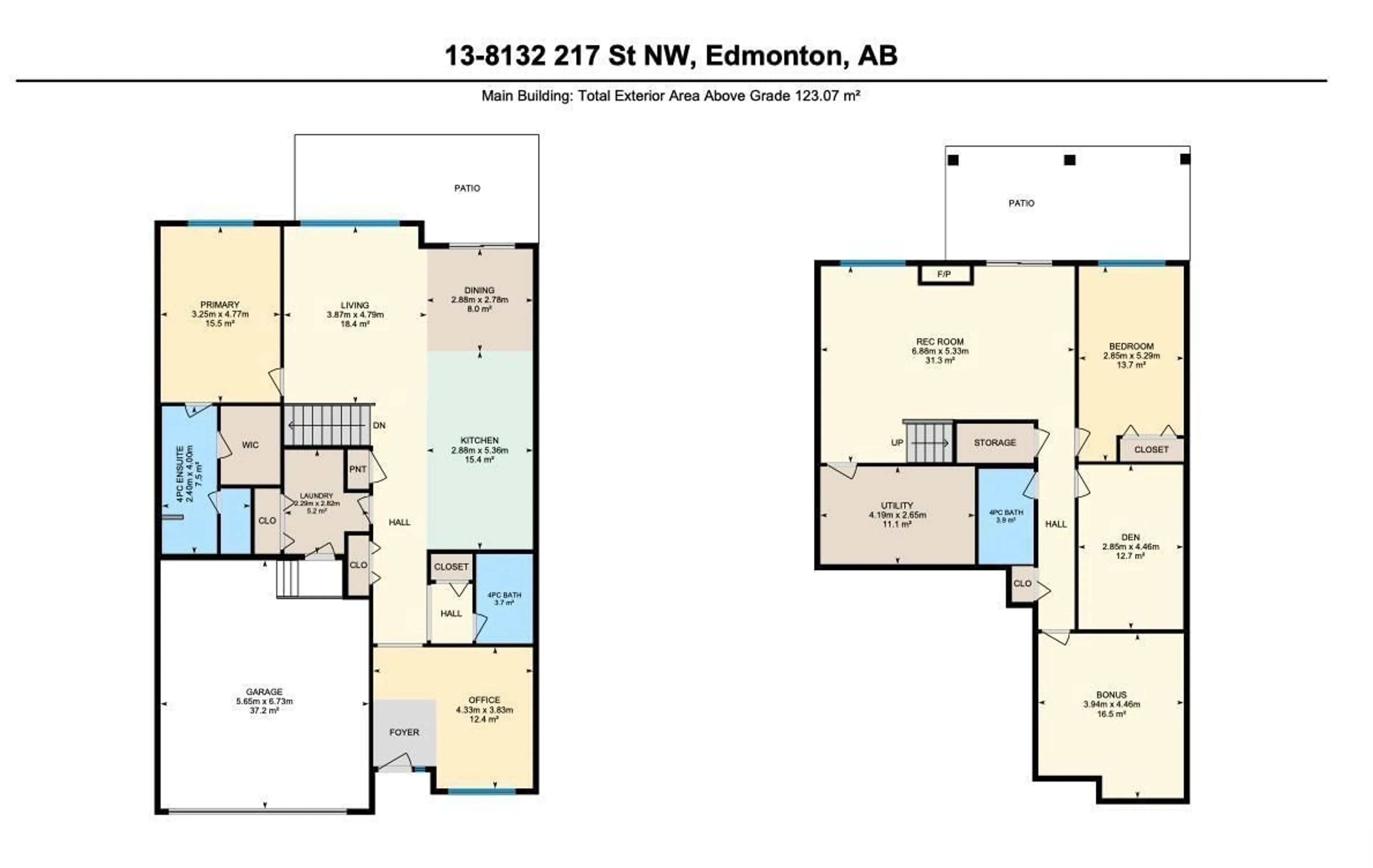 Floor plan for 8132 - 13 217 ST NW, Edmonton Alberta T5T4S1