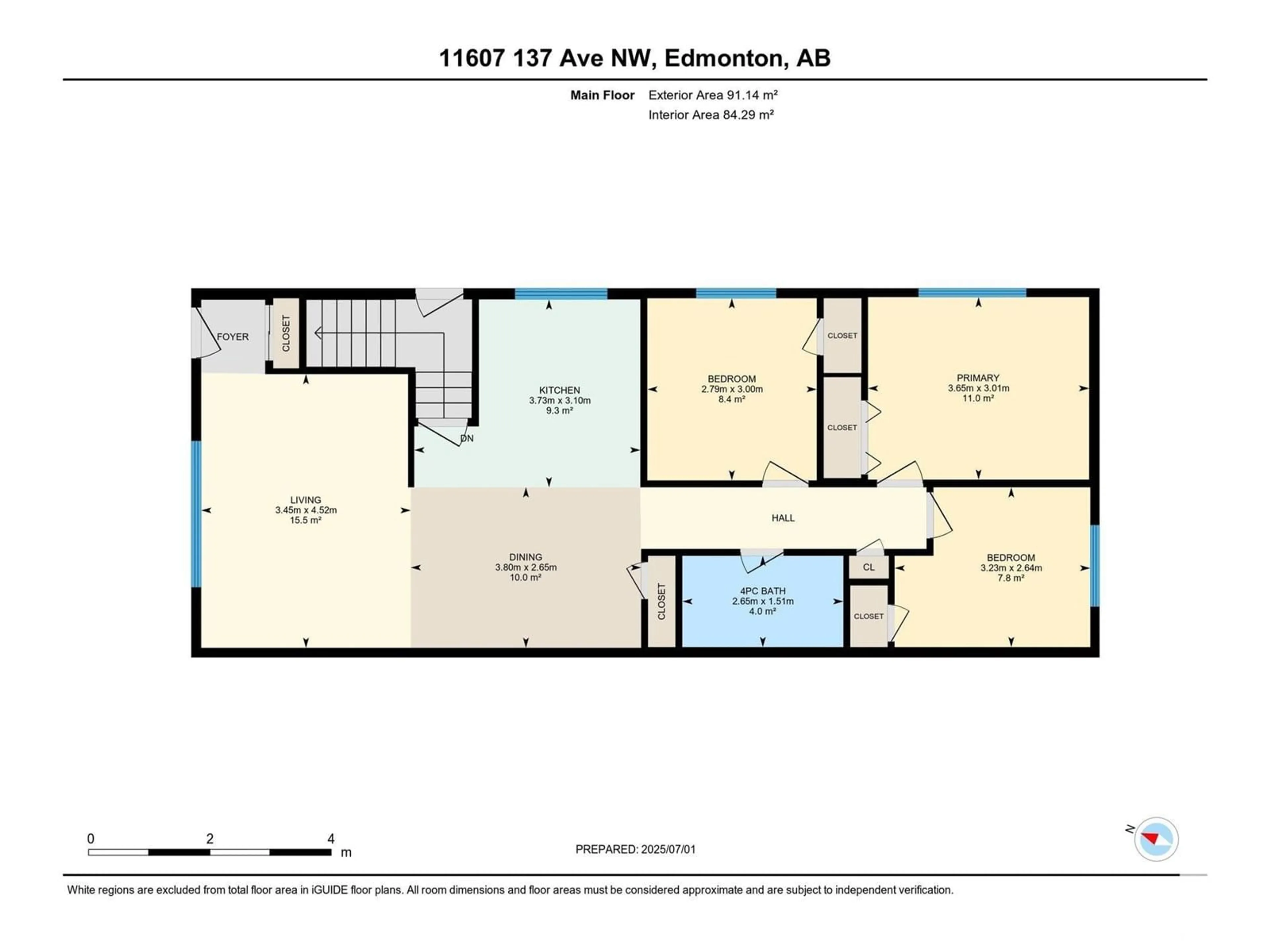 Floor plan for 11607 137 AV, Edmonton Alberta T5E1Z6