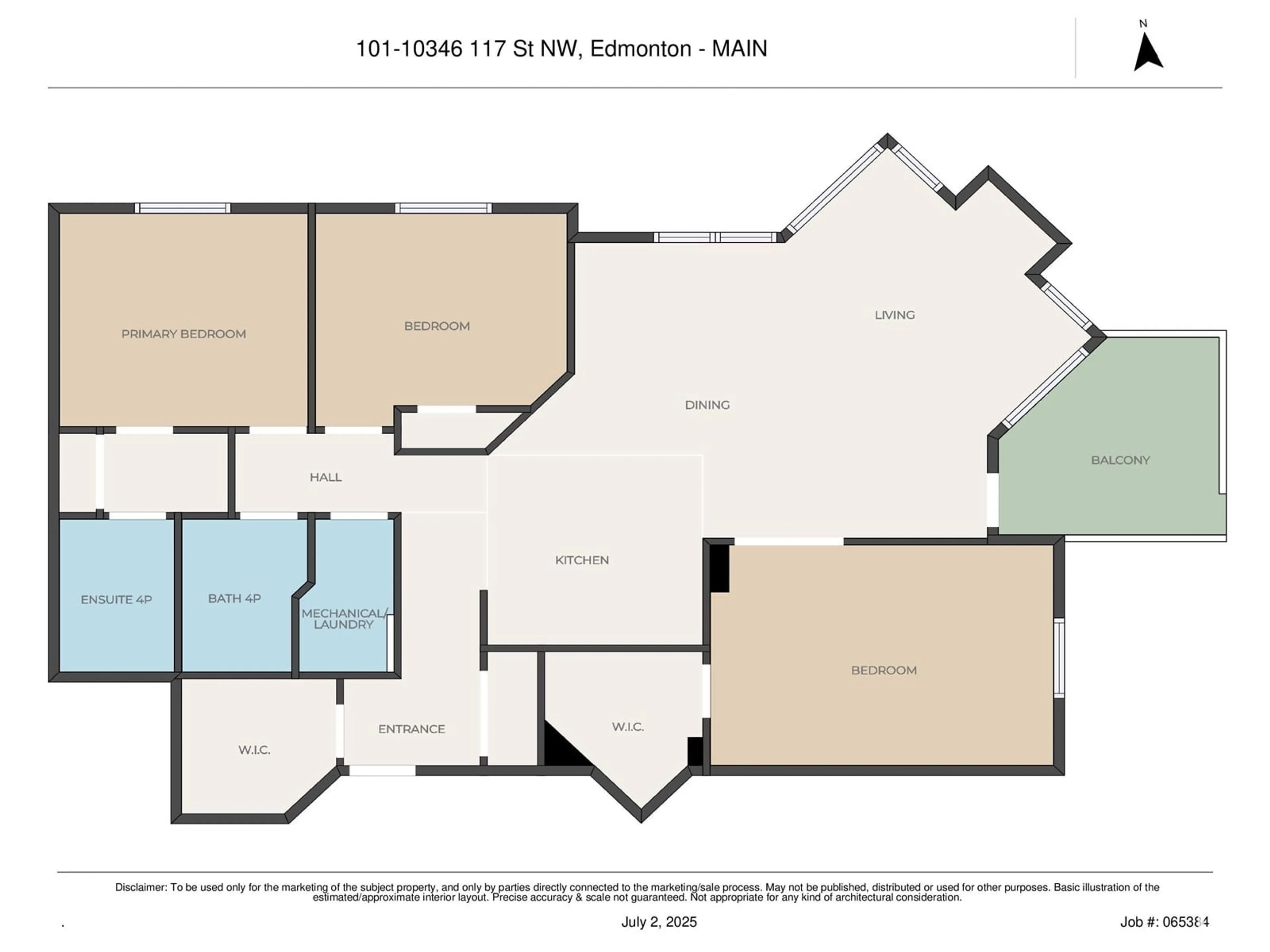 Floor plan for #101 - 10346 117 ST, Edmonton Alberta T5K2Y7